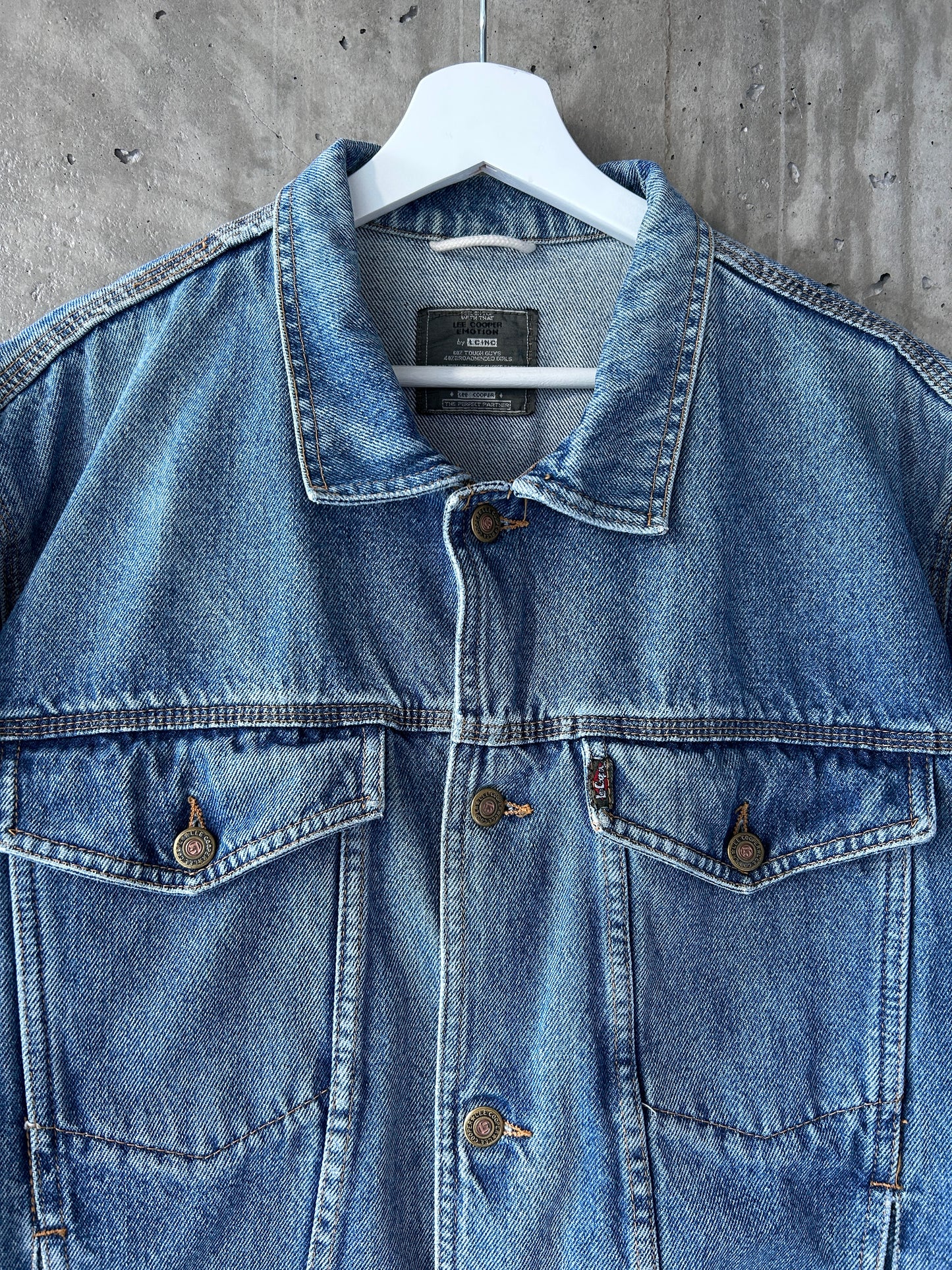Lee Cooper mid blue wash denim trucker jacket