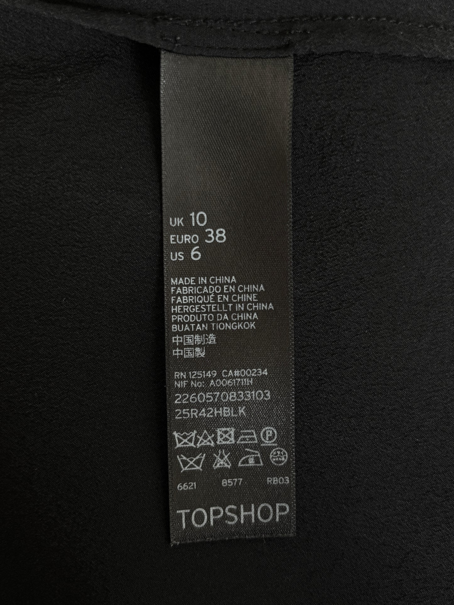 Topshop Boutique black silk slip mini dress