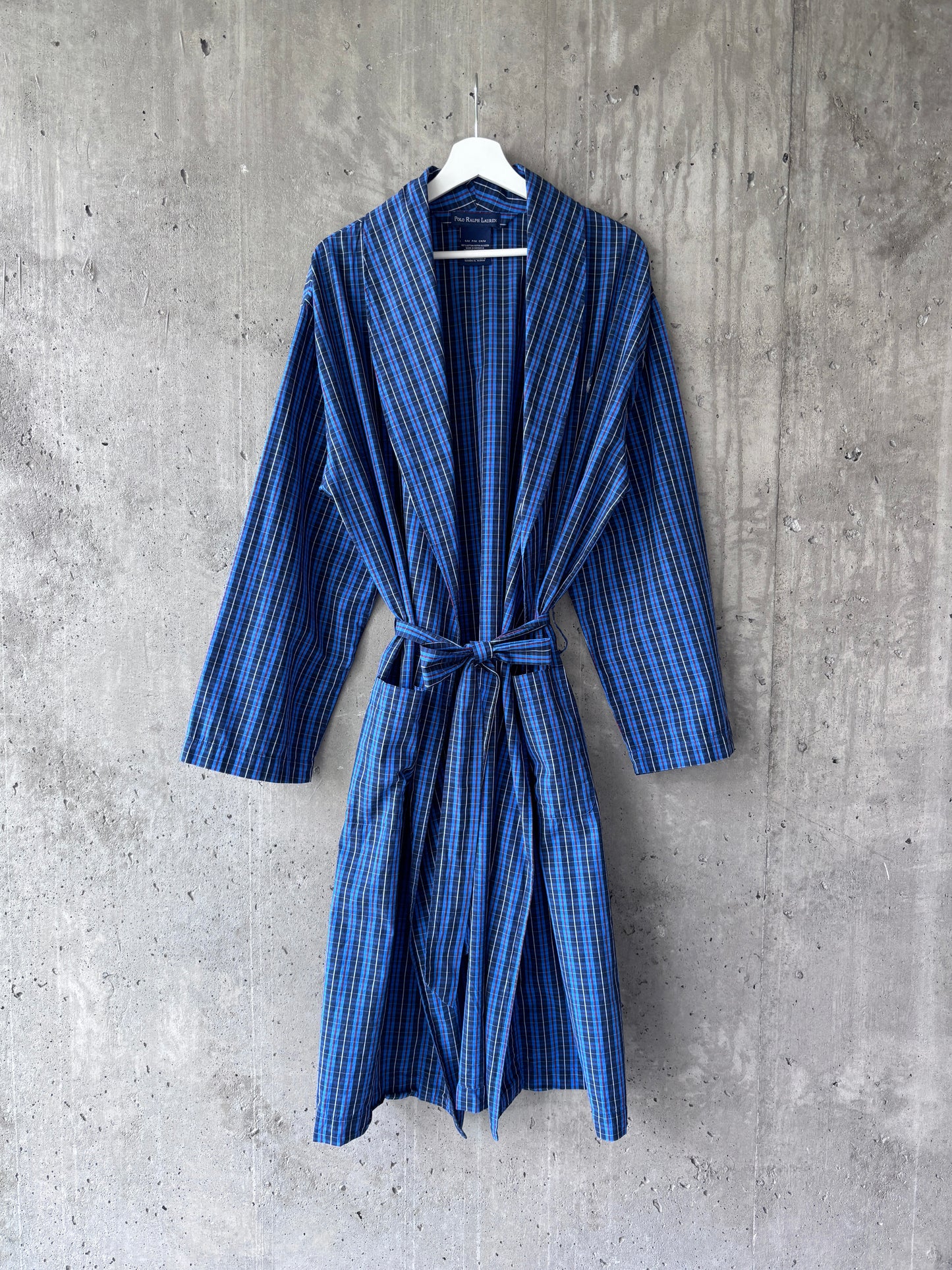 Polo Ralph Lauren blue plaid cotton robe
