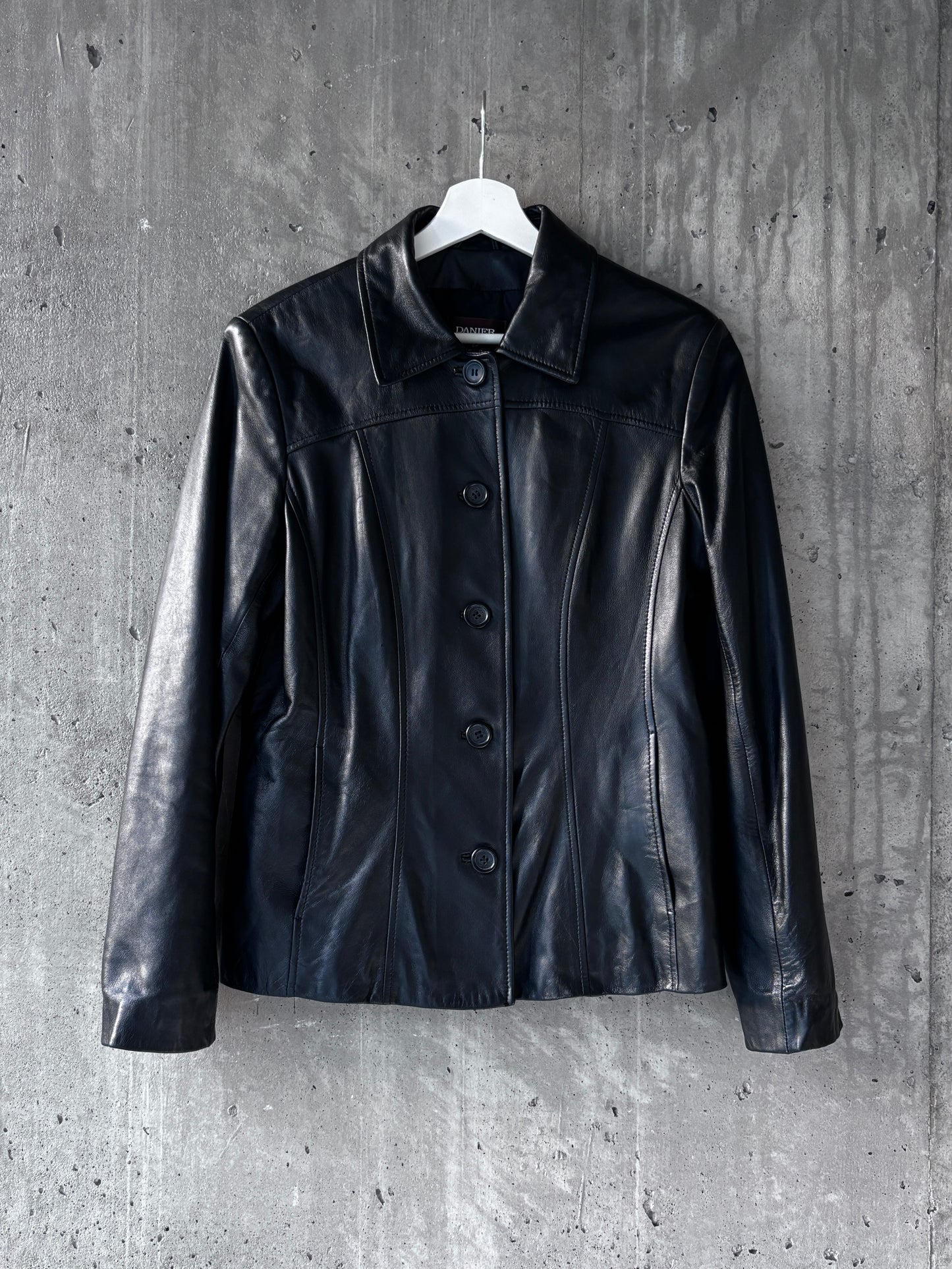 Danier black leather jacket