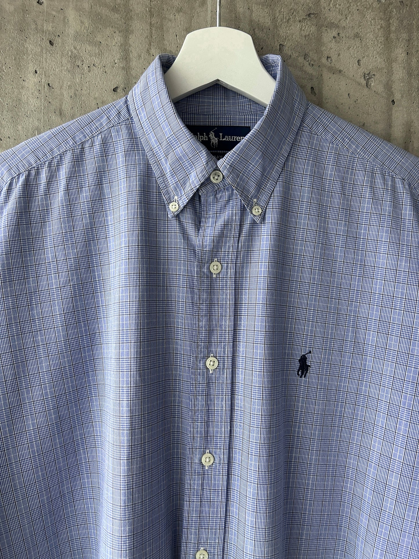 Ralph Lauren blue/white plaid cotton button-down shirt