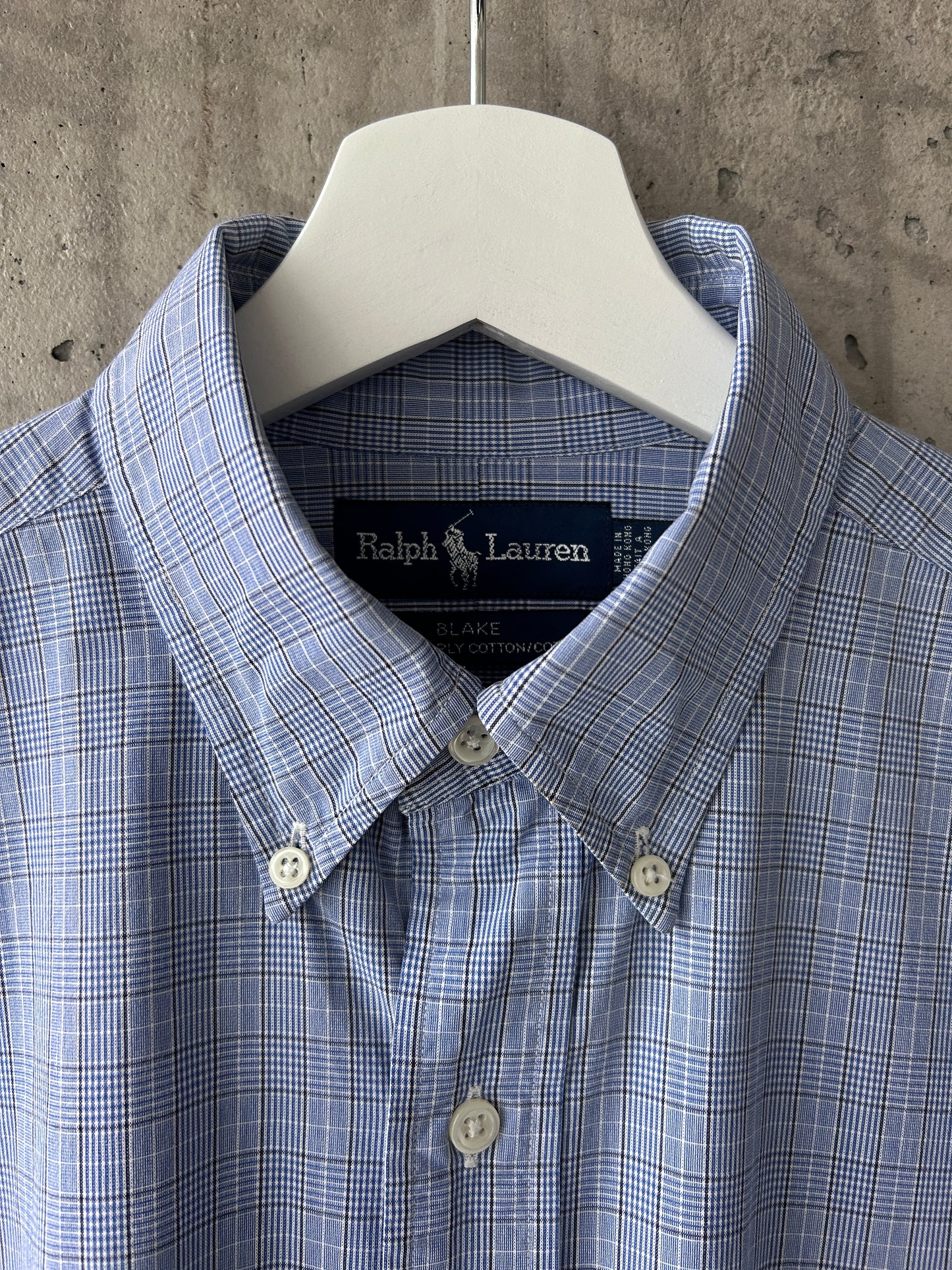 Ralph Lauren blue/white plaid cotton button-down shirt