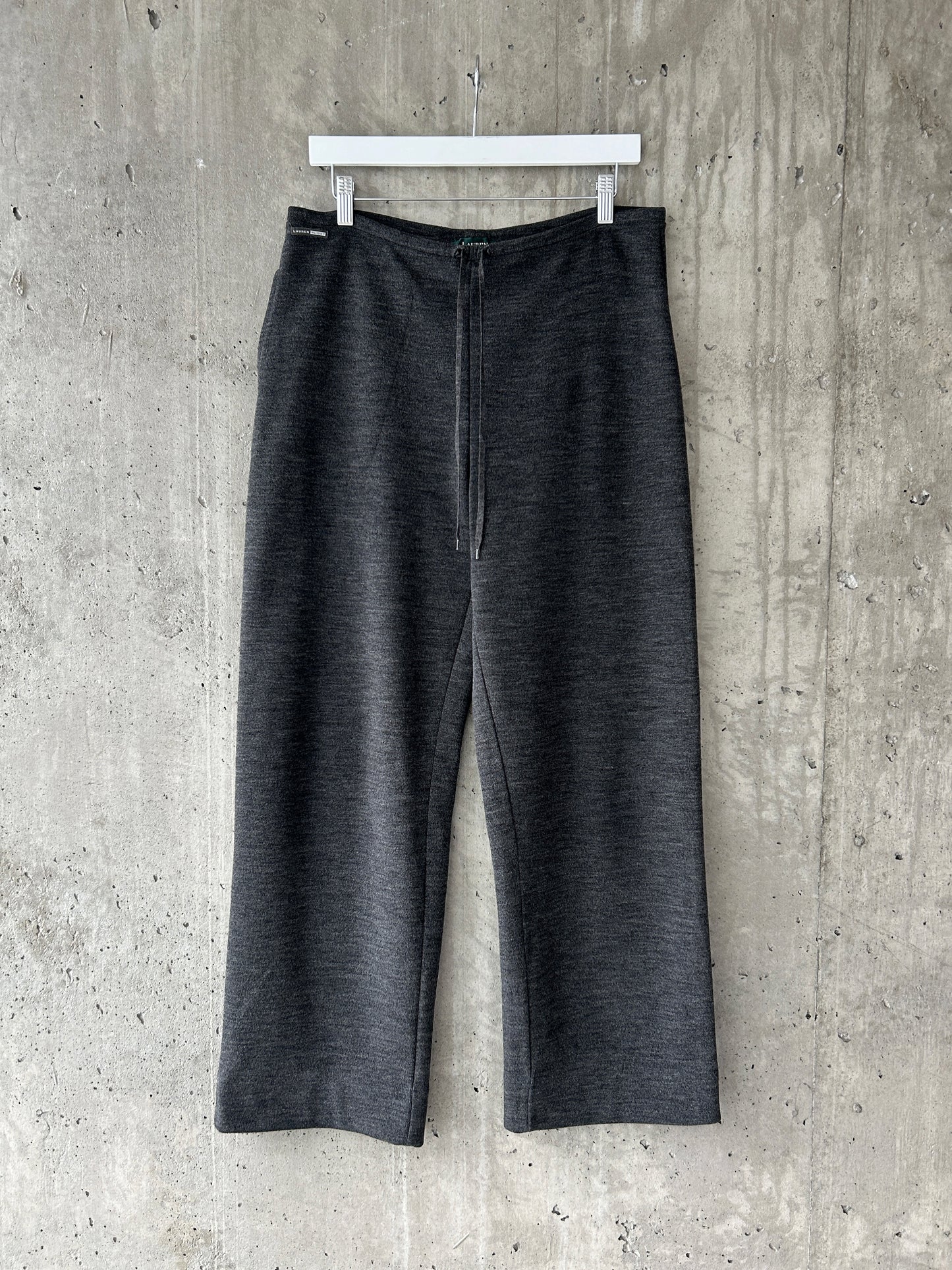 LAUREN Ralph Lauren charcoal grey wool-blend wide leg lounge pants