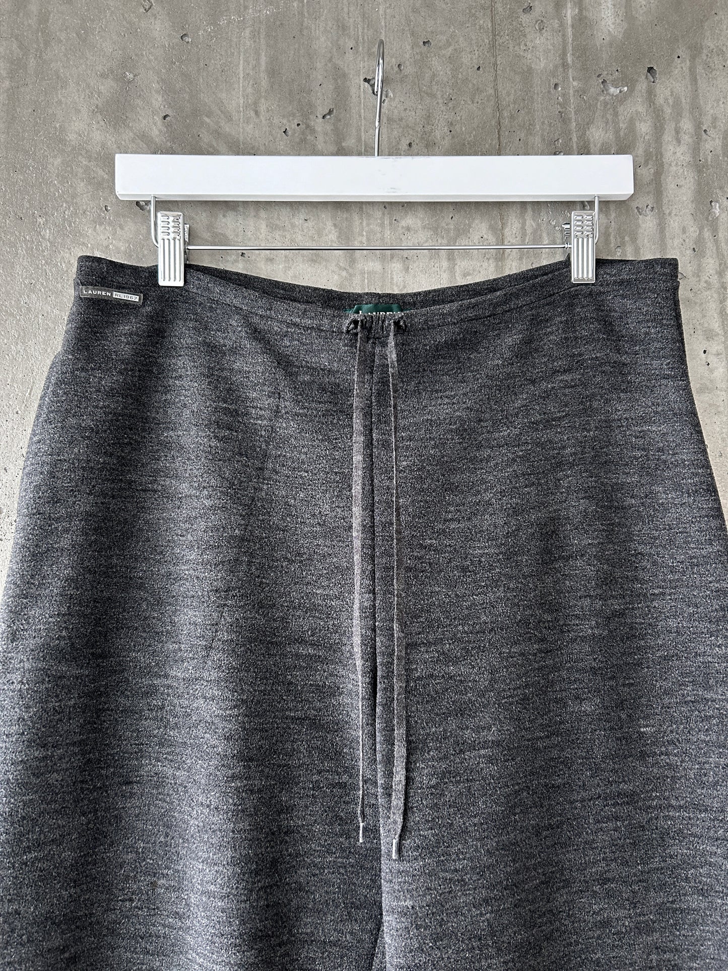 LAUREN Ralph Lauren charcoal grey wool-blend wide leg lounge pants