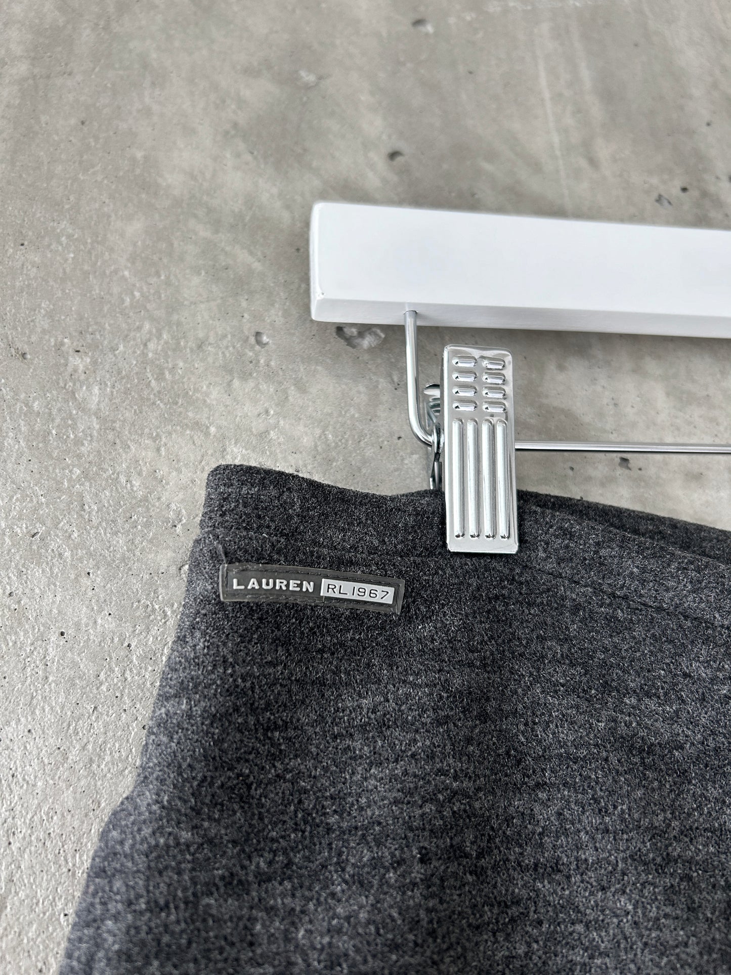 LAUREN Ralph Lauren charcoal grey wool-blend wide leg lounge pants