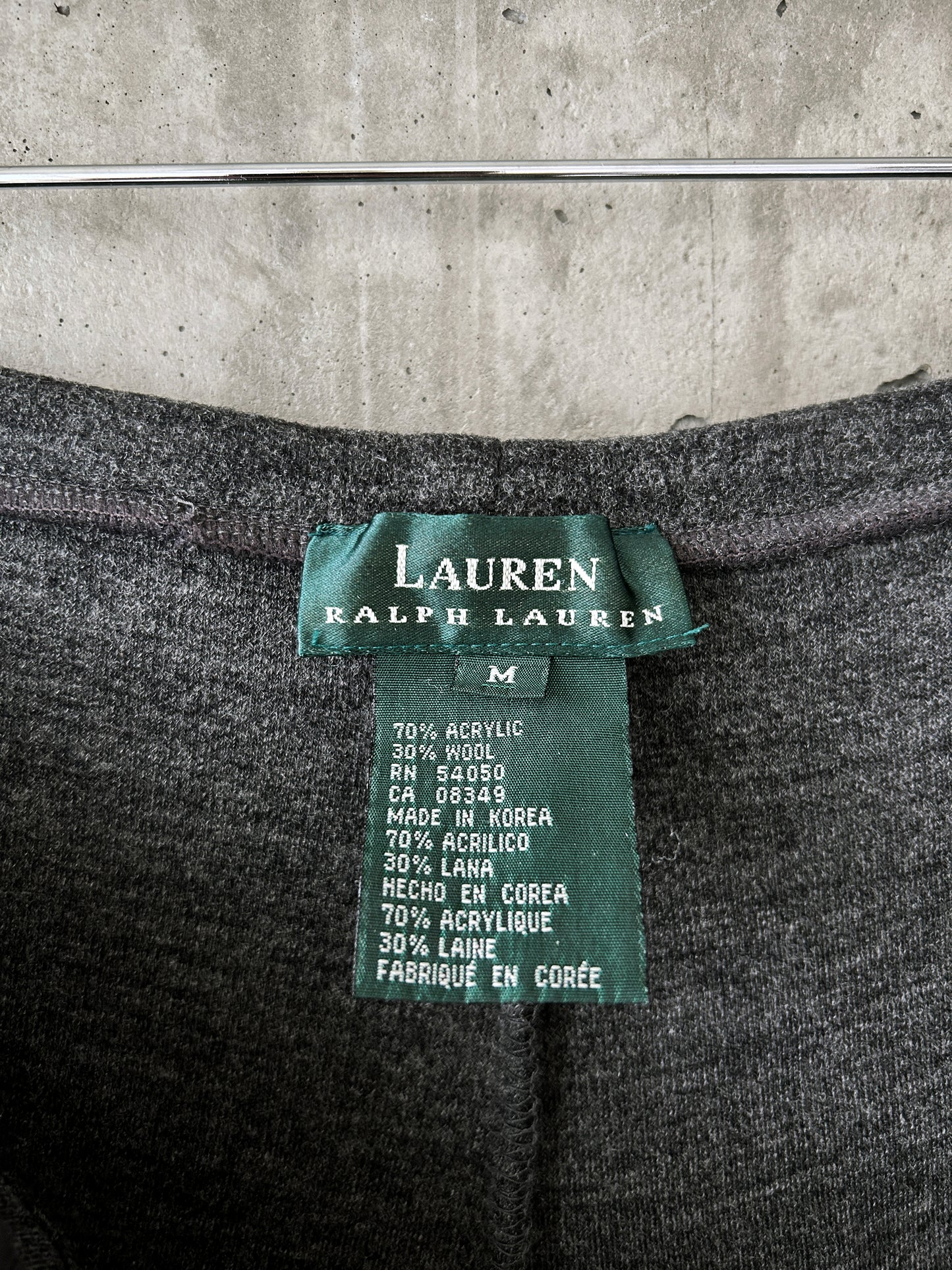 LAUREN Ralph Lauren charcoal grey wool-blend wide leg lounge pants