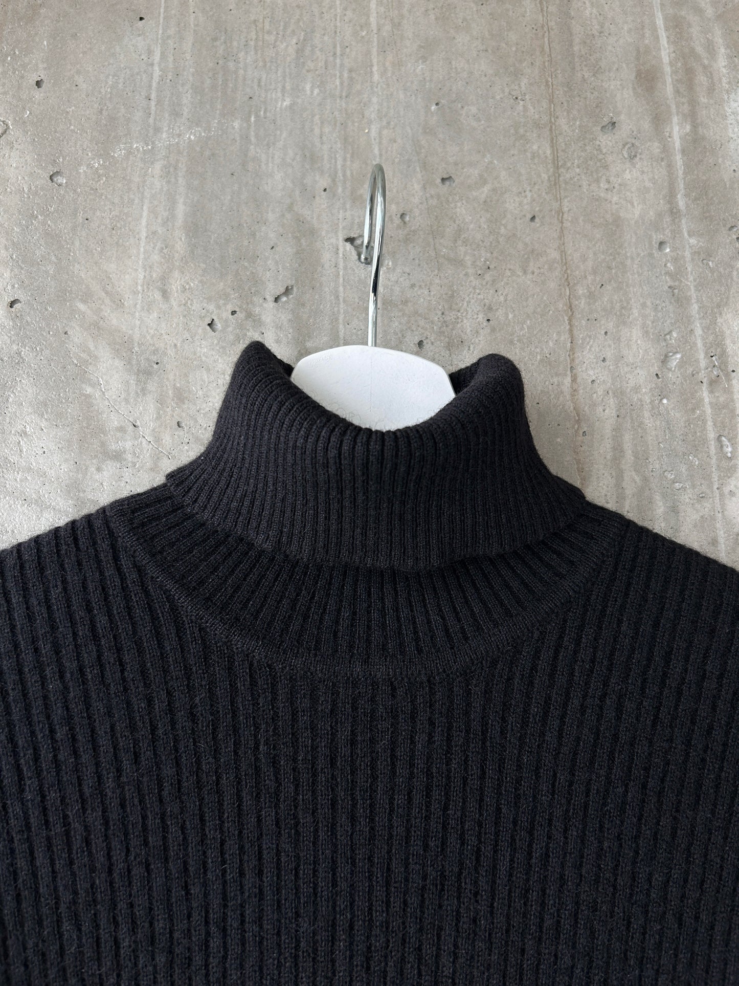 J.CREW black cashmere rib knit turtleneck sweater