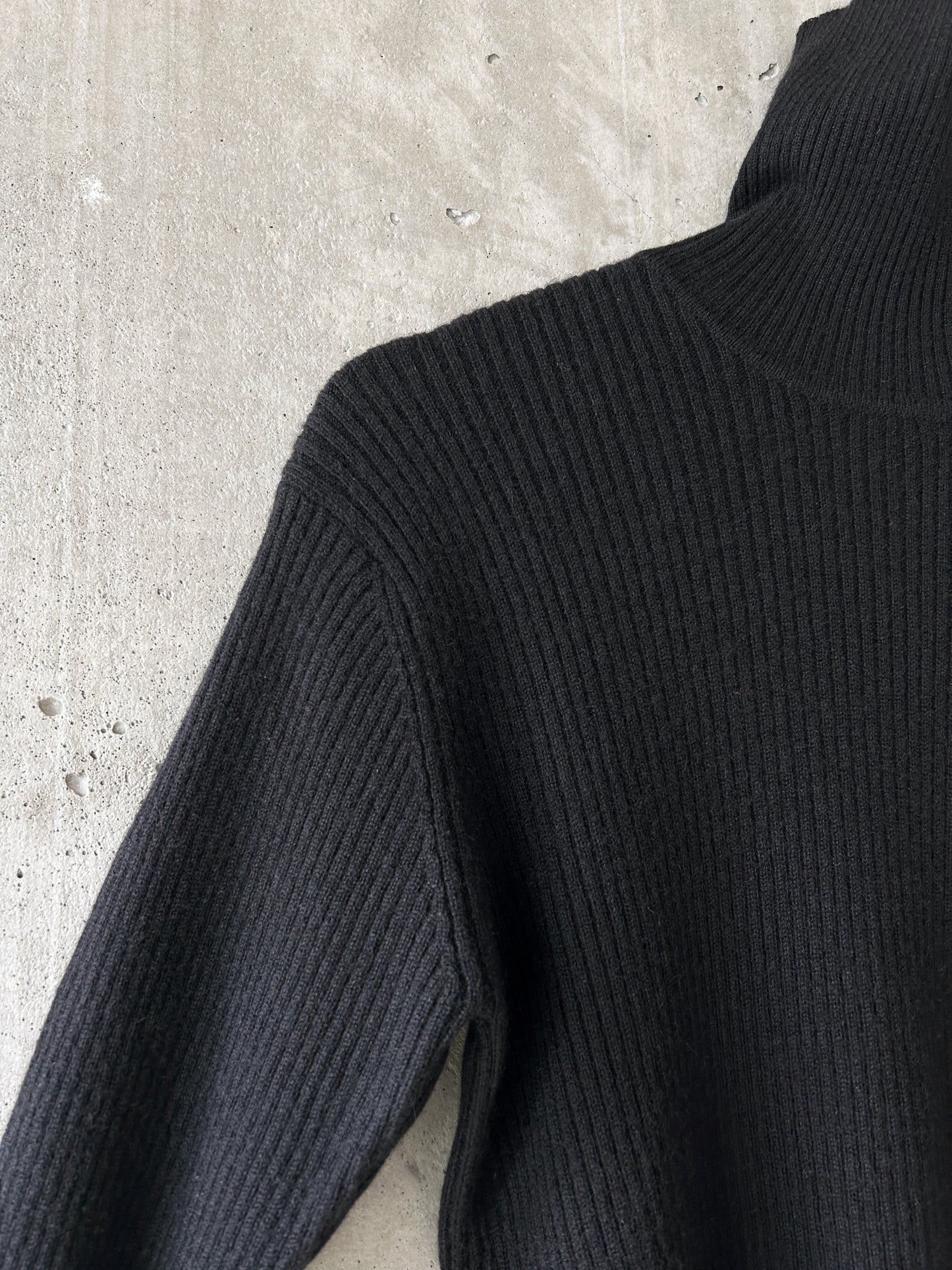 J.CREW black cashmere rib knit turtleneck sweater