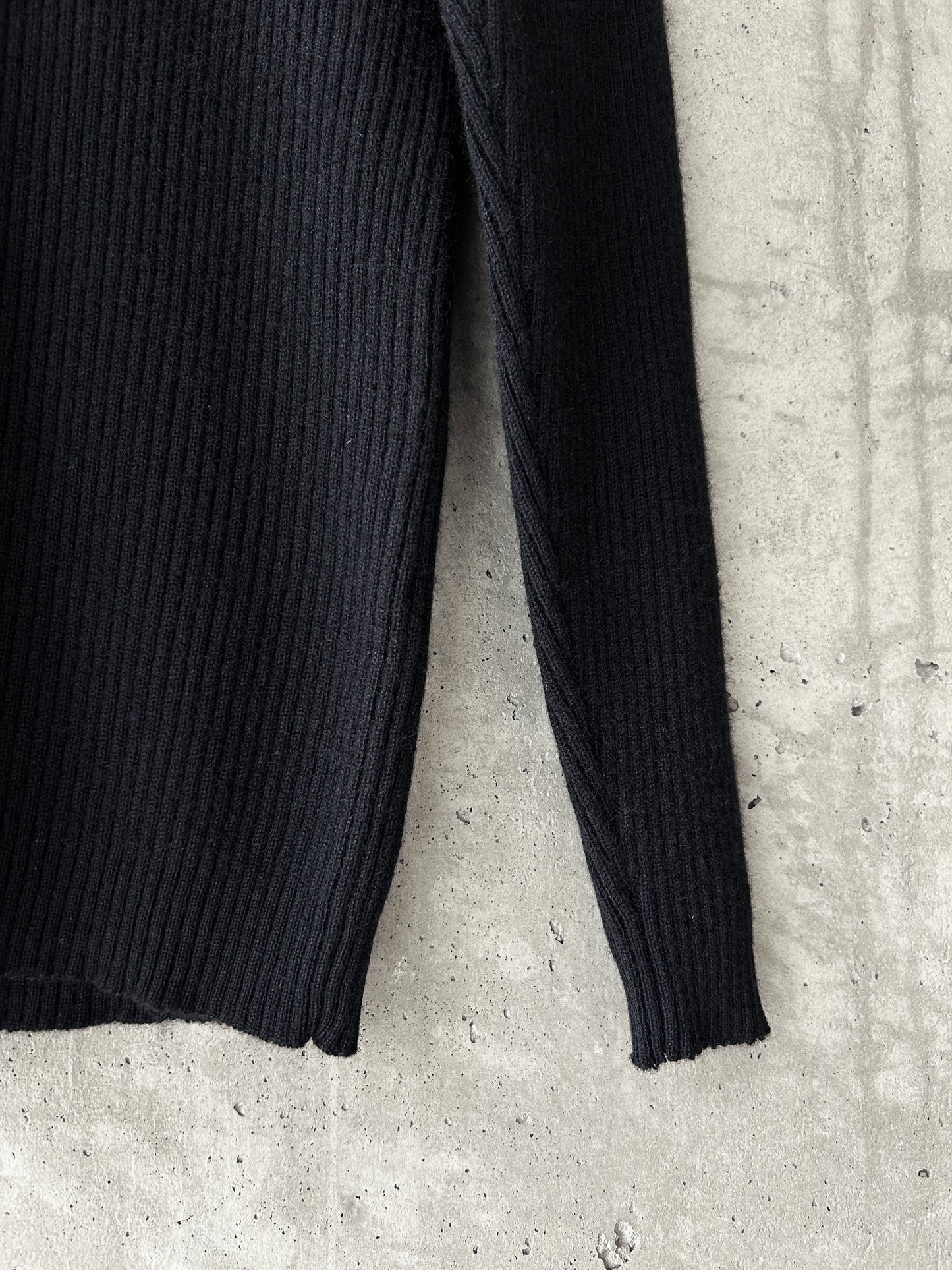 J.CREW black cashmere rib knit turtleneck sweater