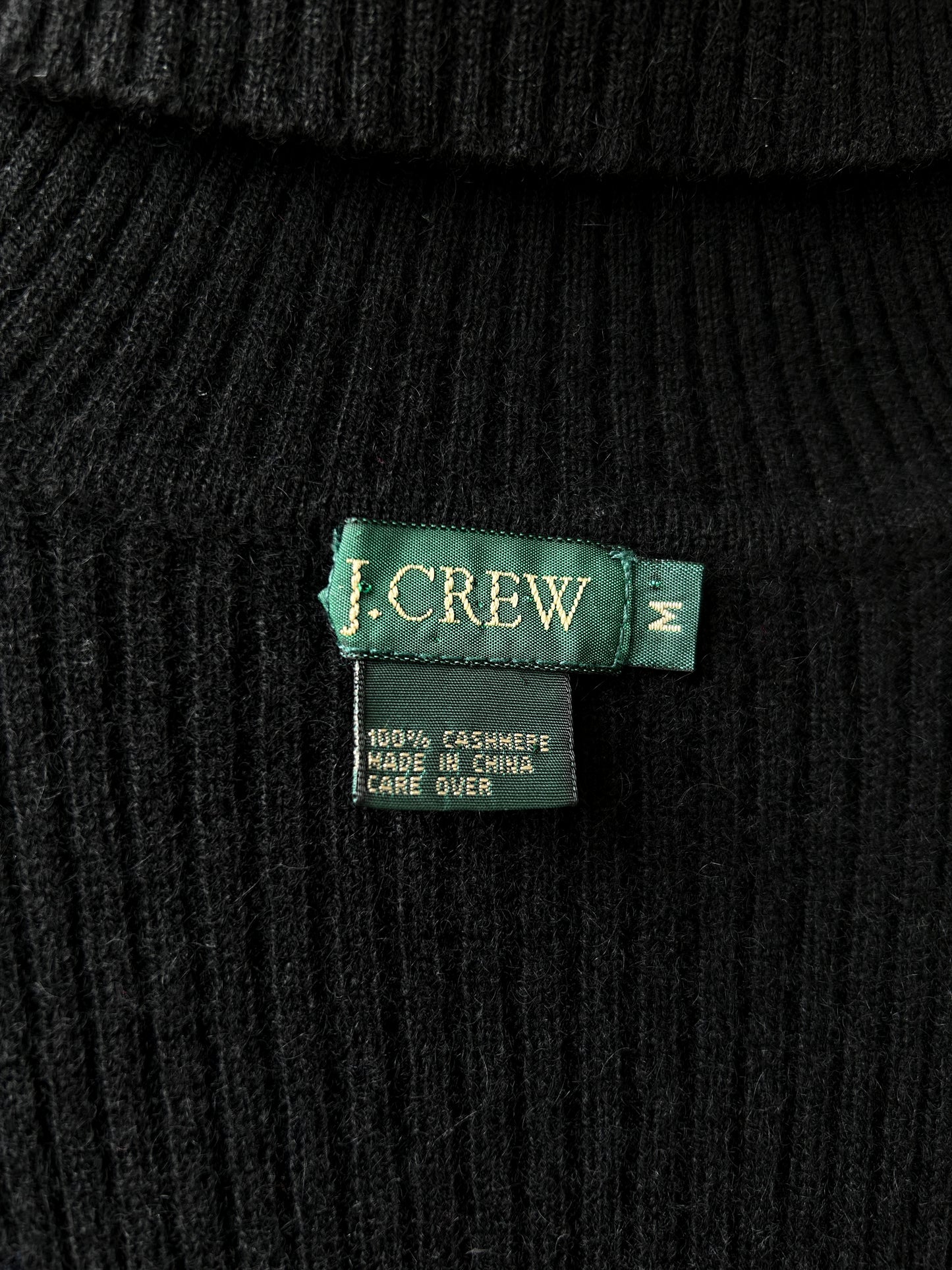 J.CREW black cashmere rib knit turtleneck sweater
