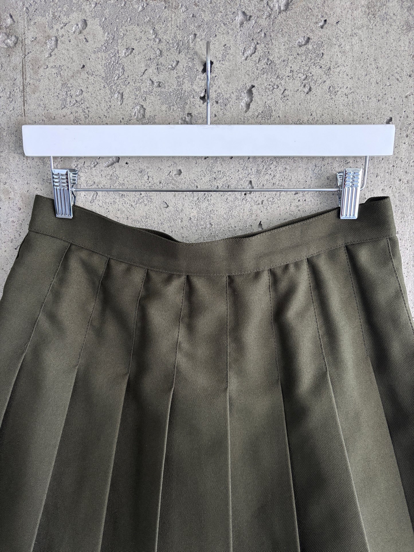 Los Angeles Apparel olive green pleated mini skirt