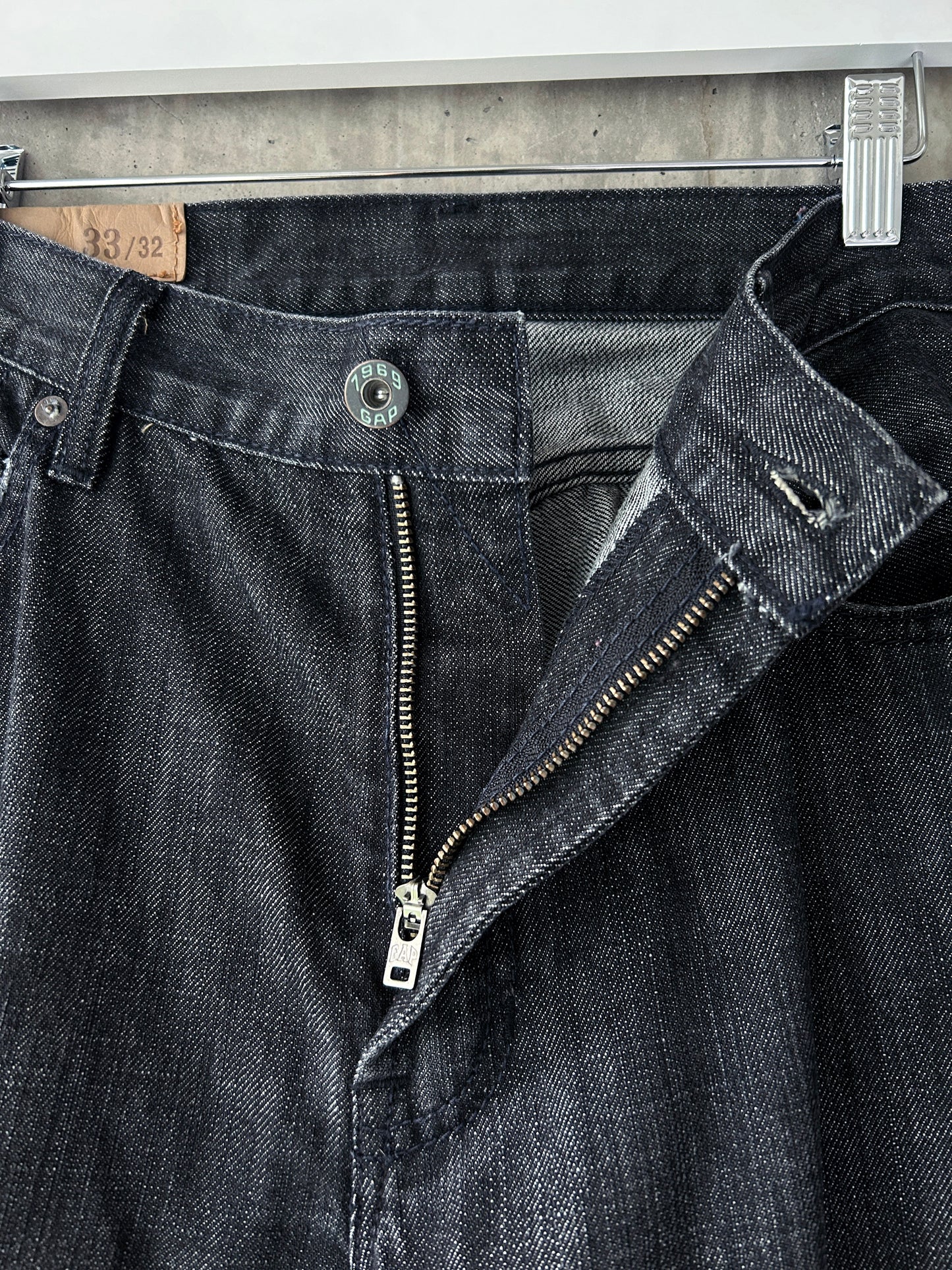 GAP 1969 washed black denim loose fit straight leg jeans