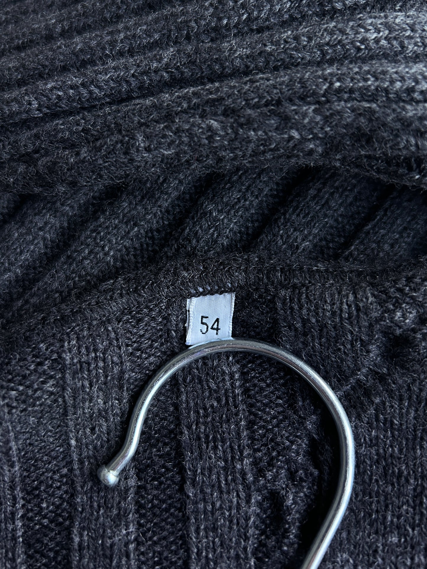 Ferrante grey merino wool rib cable knit sweater