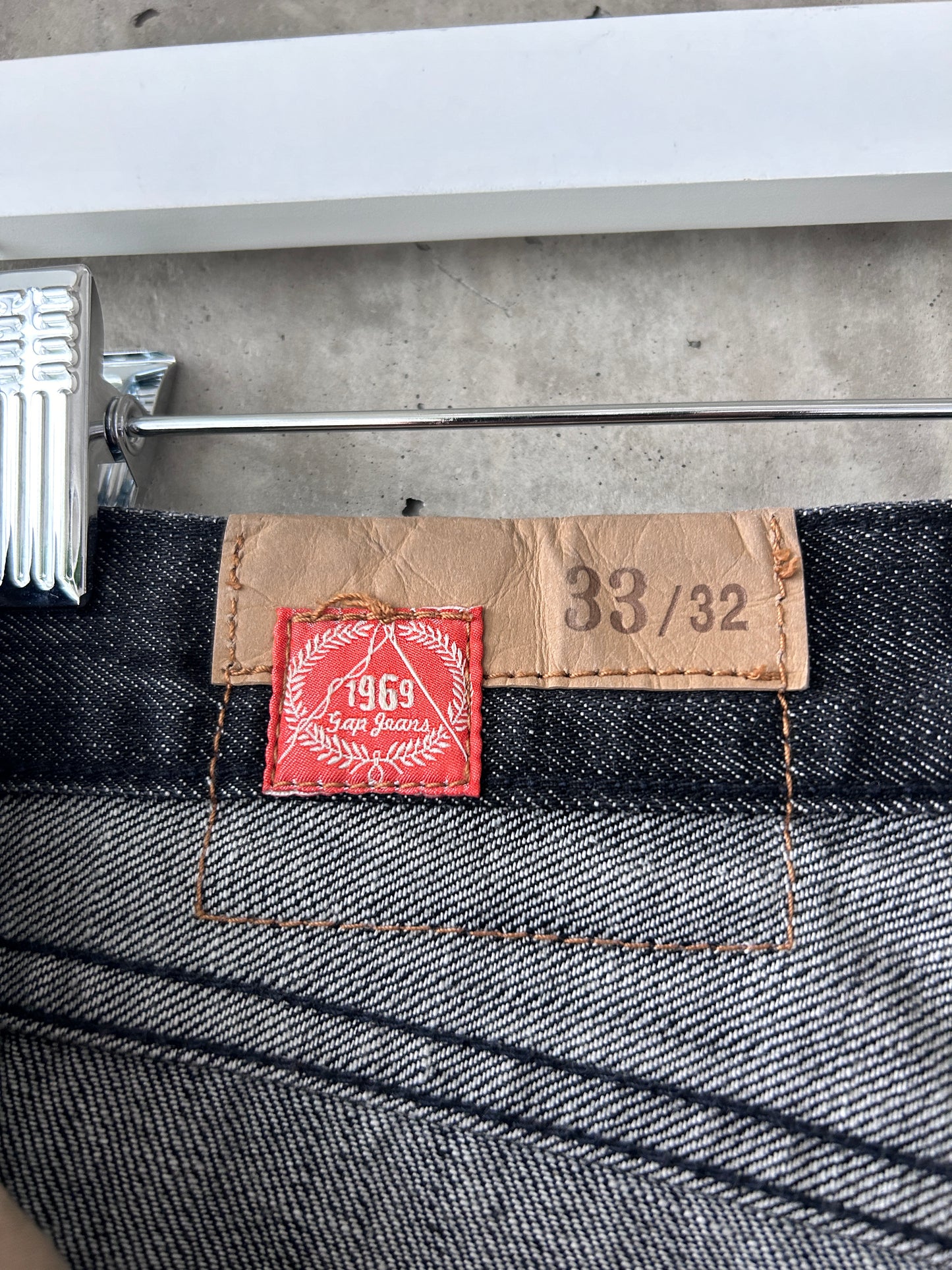 GAP 1969 washed black denim loose fit straight leg jeans