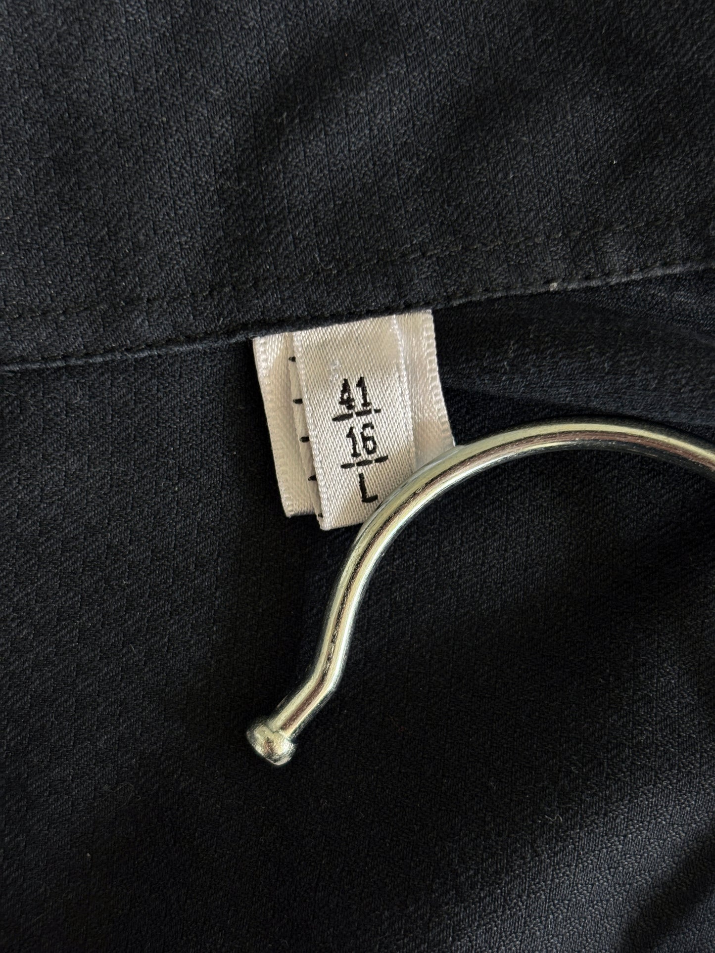 Armani Collezioni black cotton button-up shirt