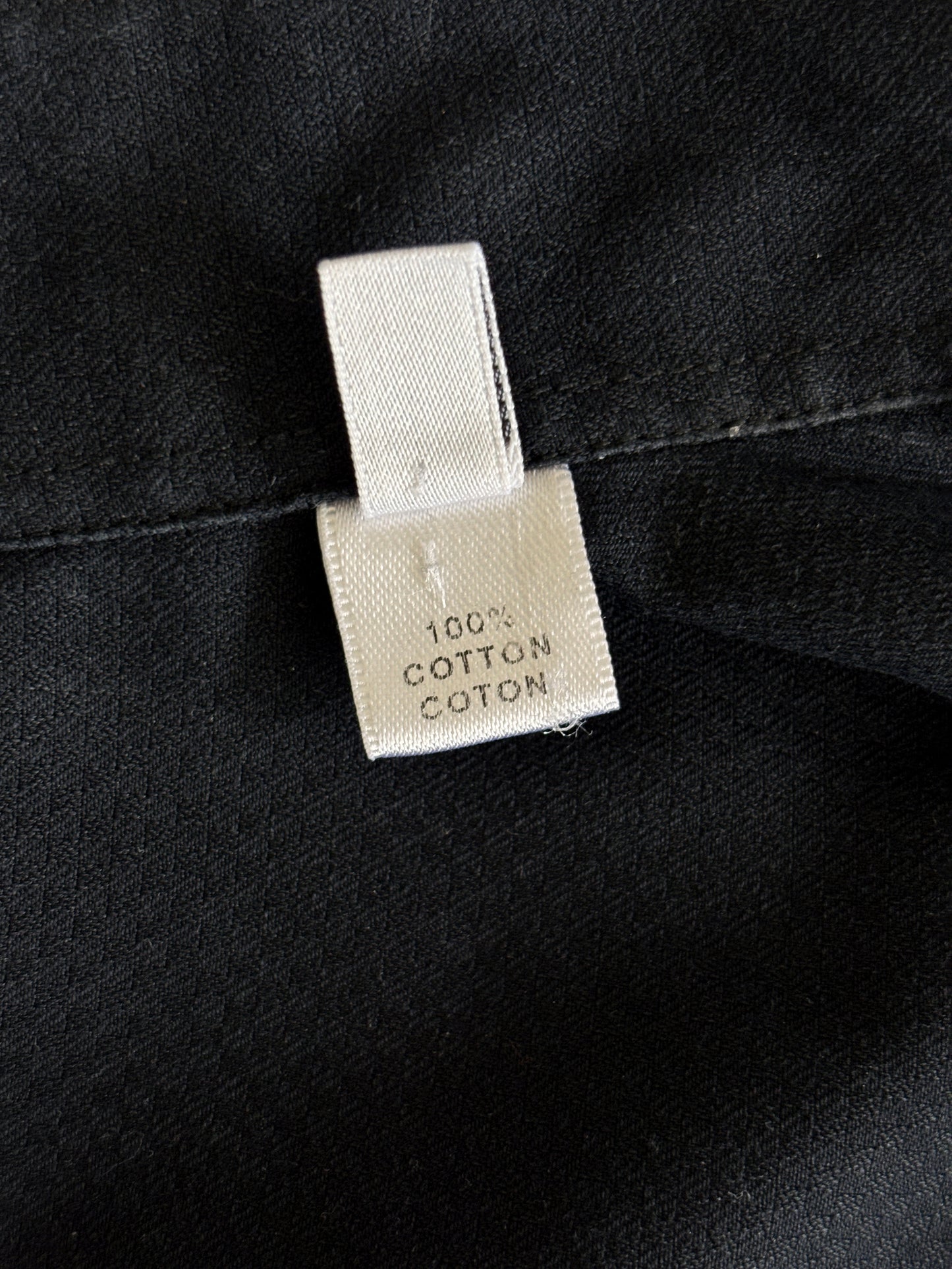 Armani Collezioni black cotton button-up shirt