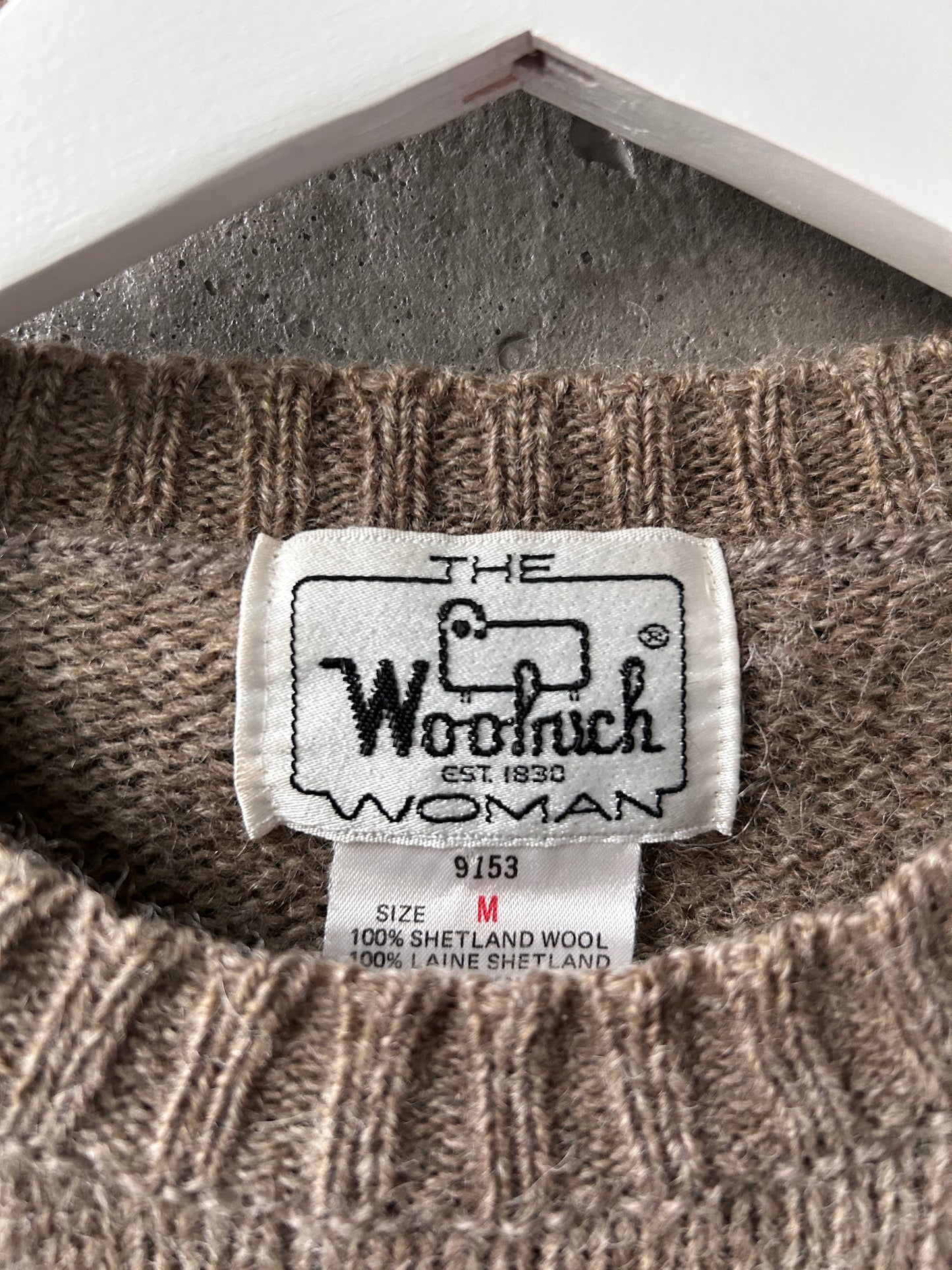 Woolrich light heather brown wool knit sweater
