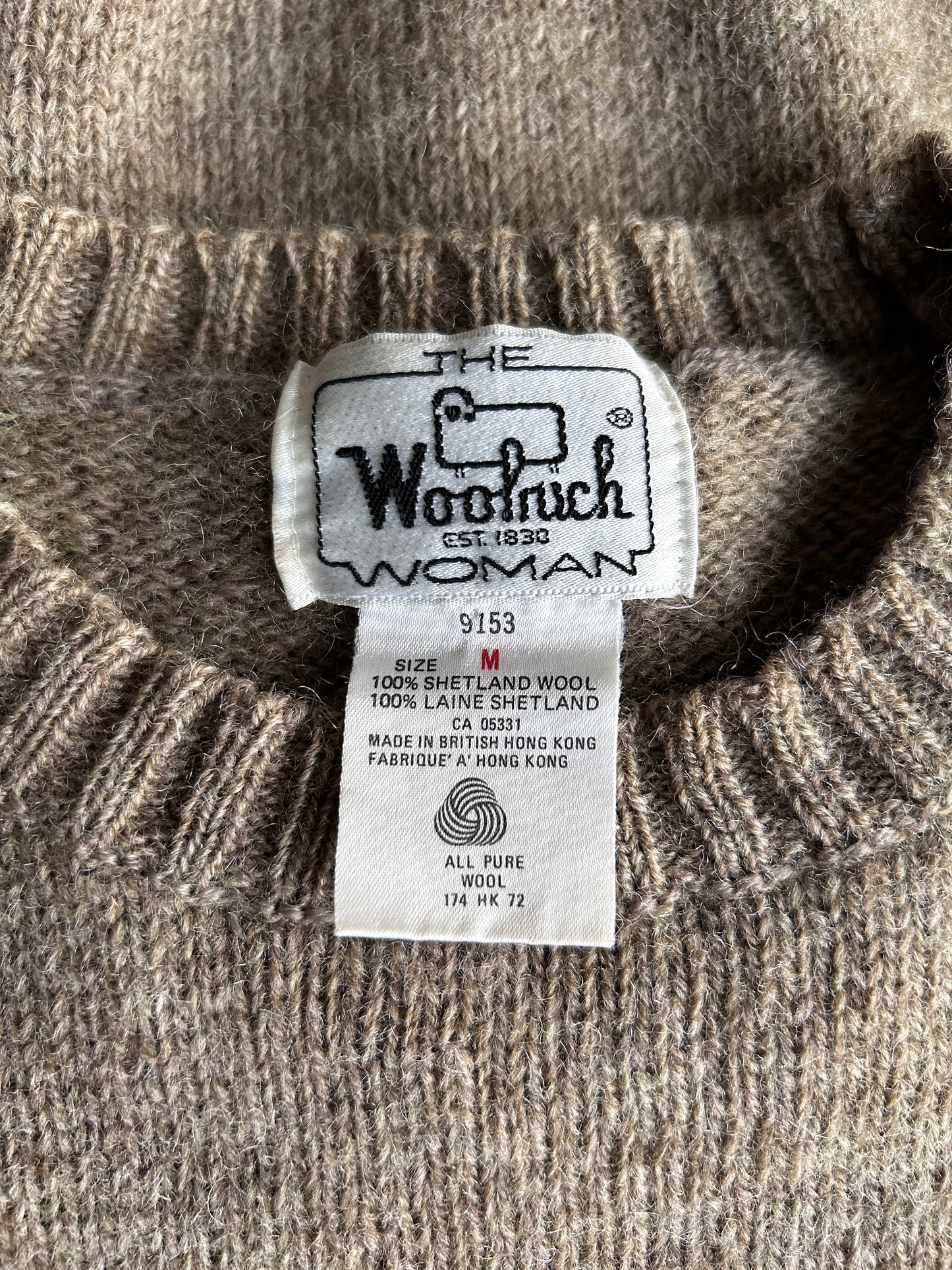 Woolrich light heather brown wool knit sweater