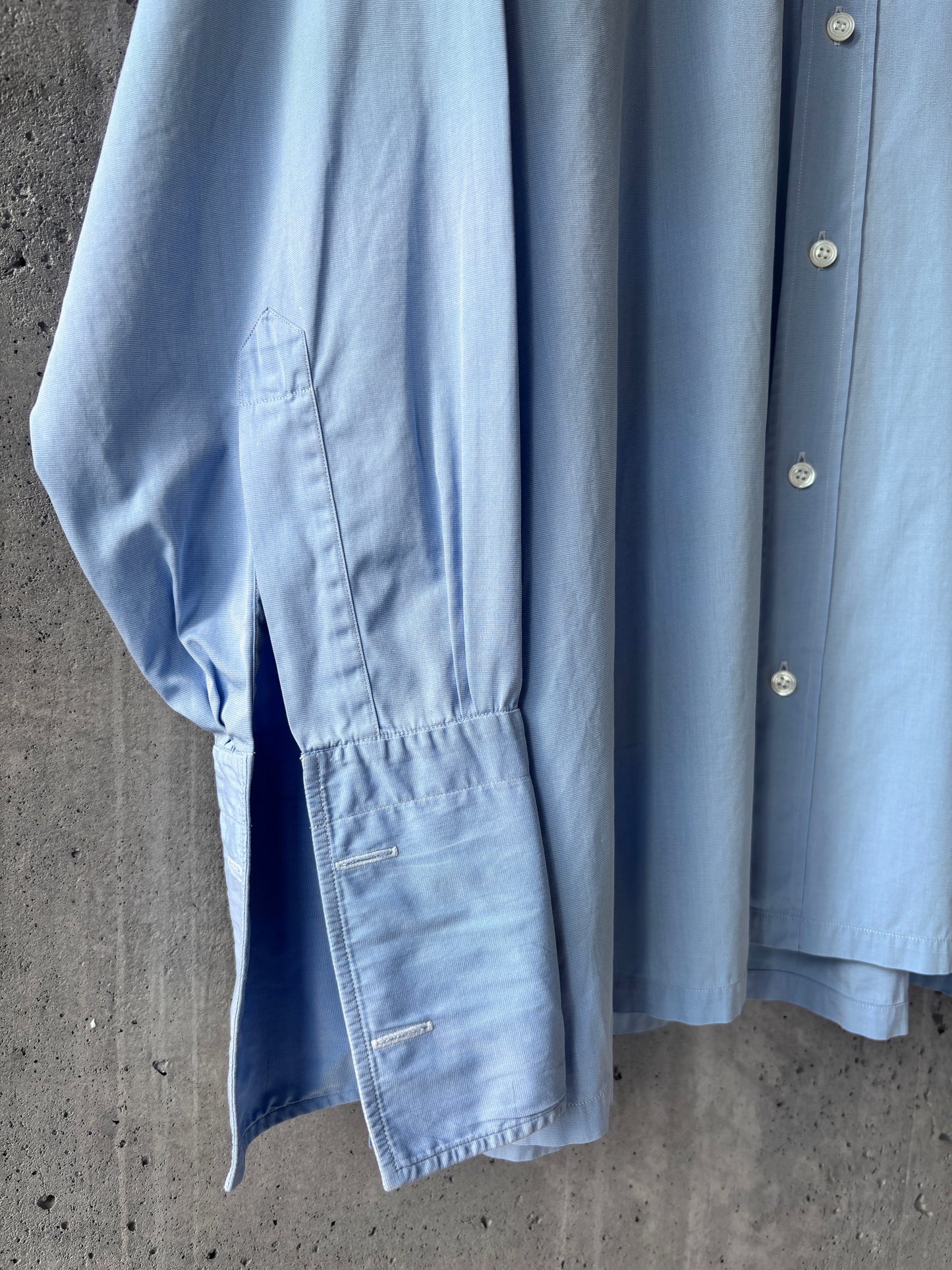 Charvet light blue cotton button-up shirt w/ French cuffs