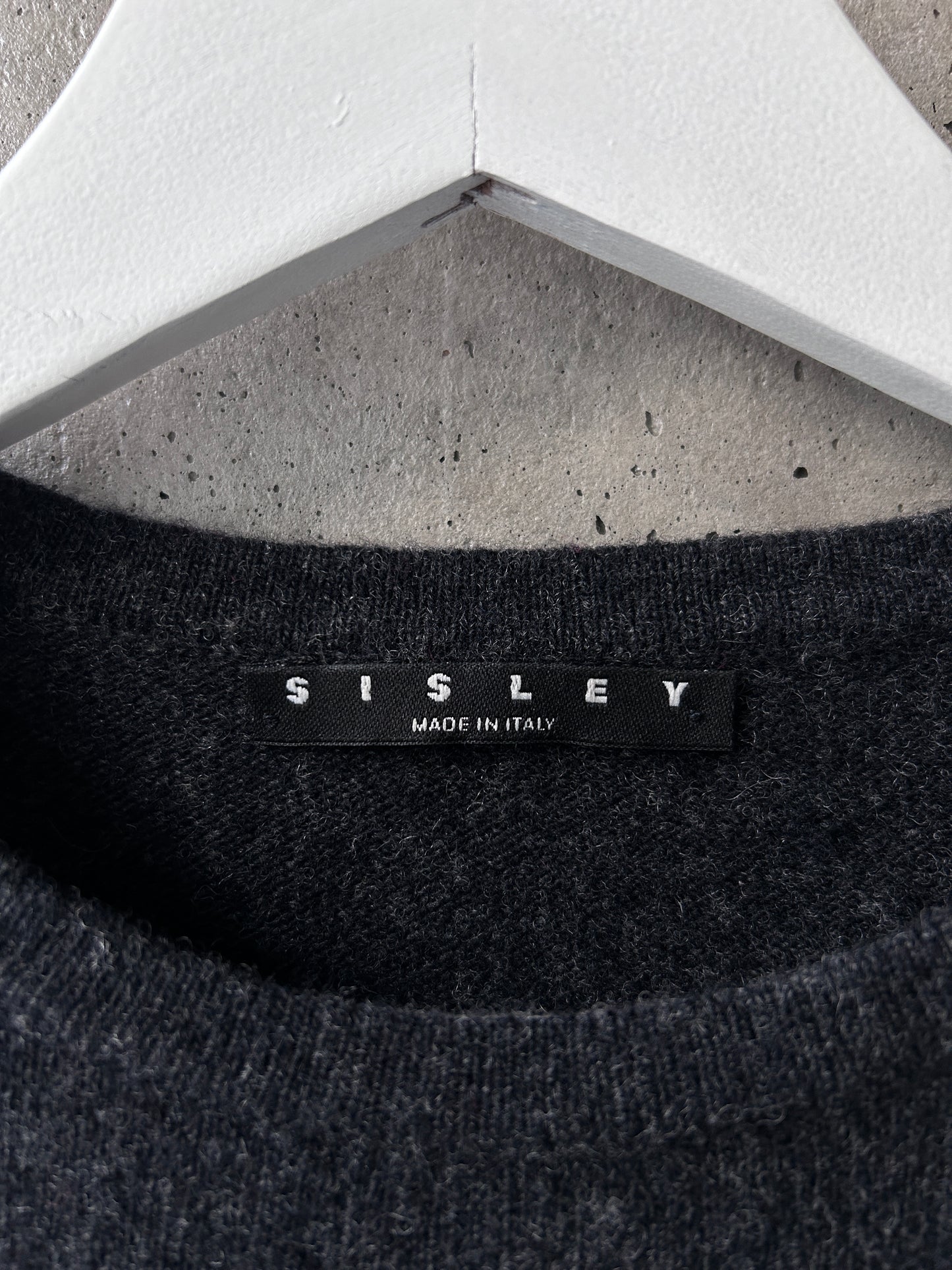 Sisley grey wool knit short sleeve top