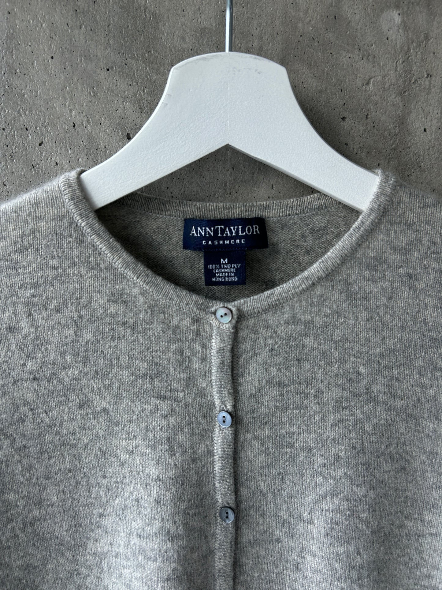Ann Taylor heather grey cashmere cardigan
