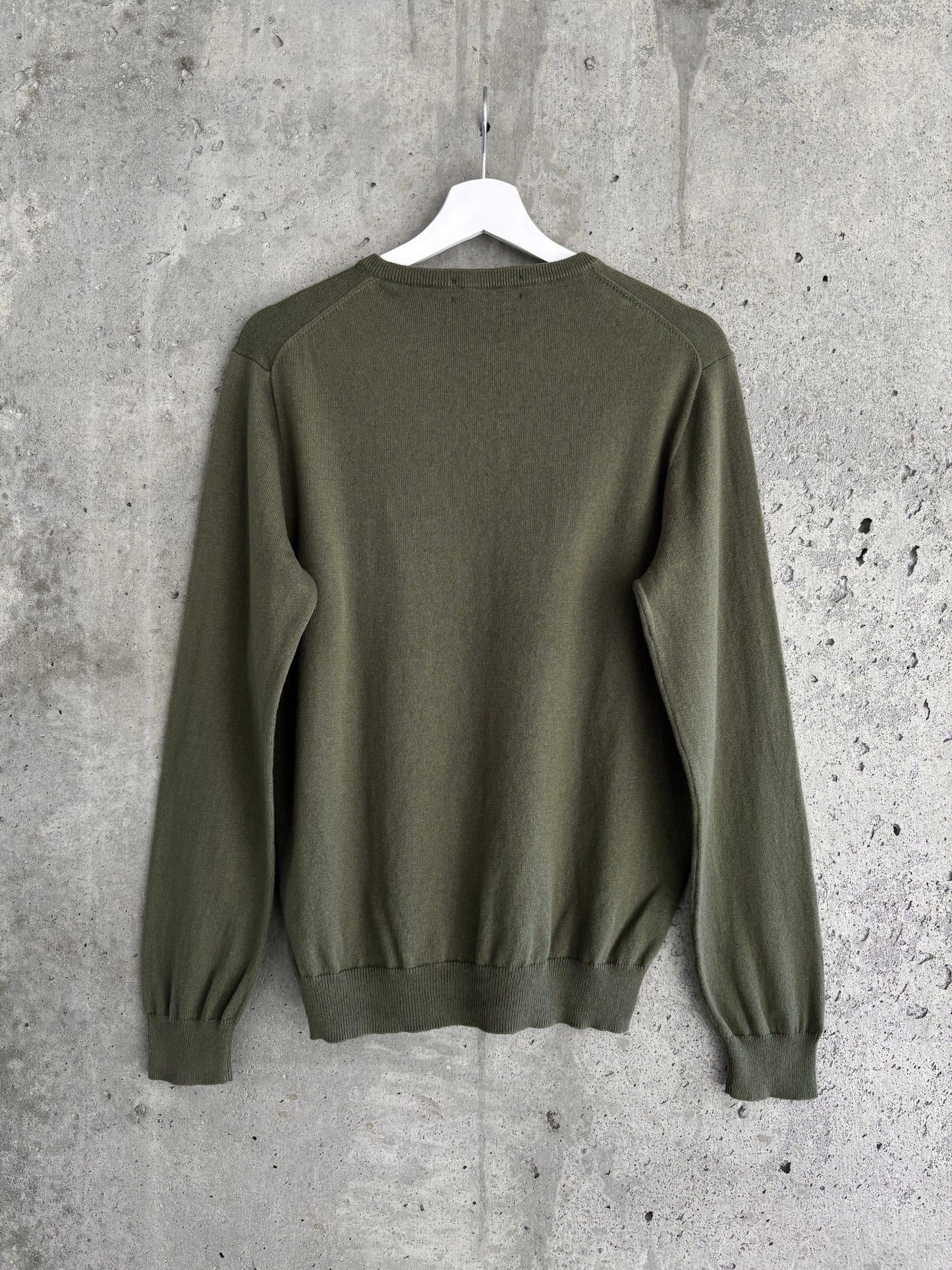 J.CREW khaki / olive green cotton-cashmere crewneck sweater