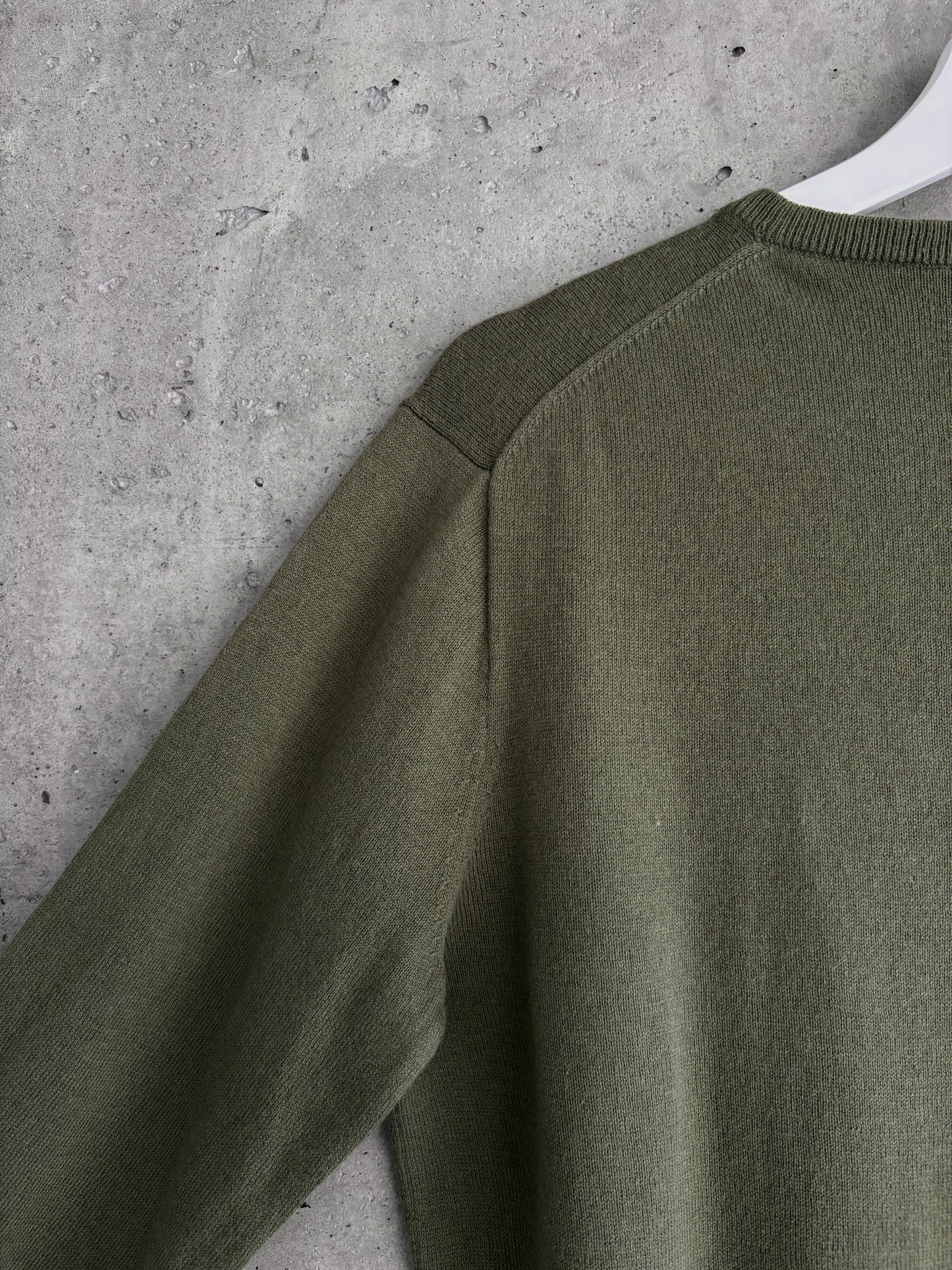 J.CREW khaki / olive green cotton-cashmere crewneck sweater