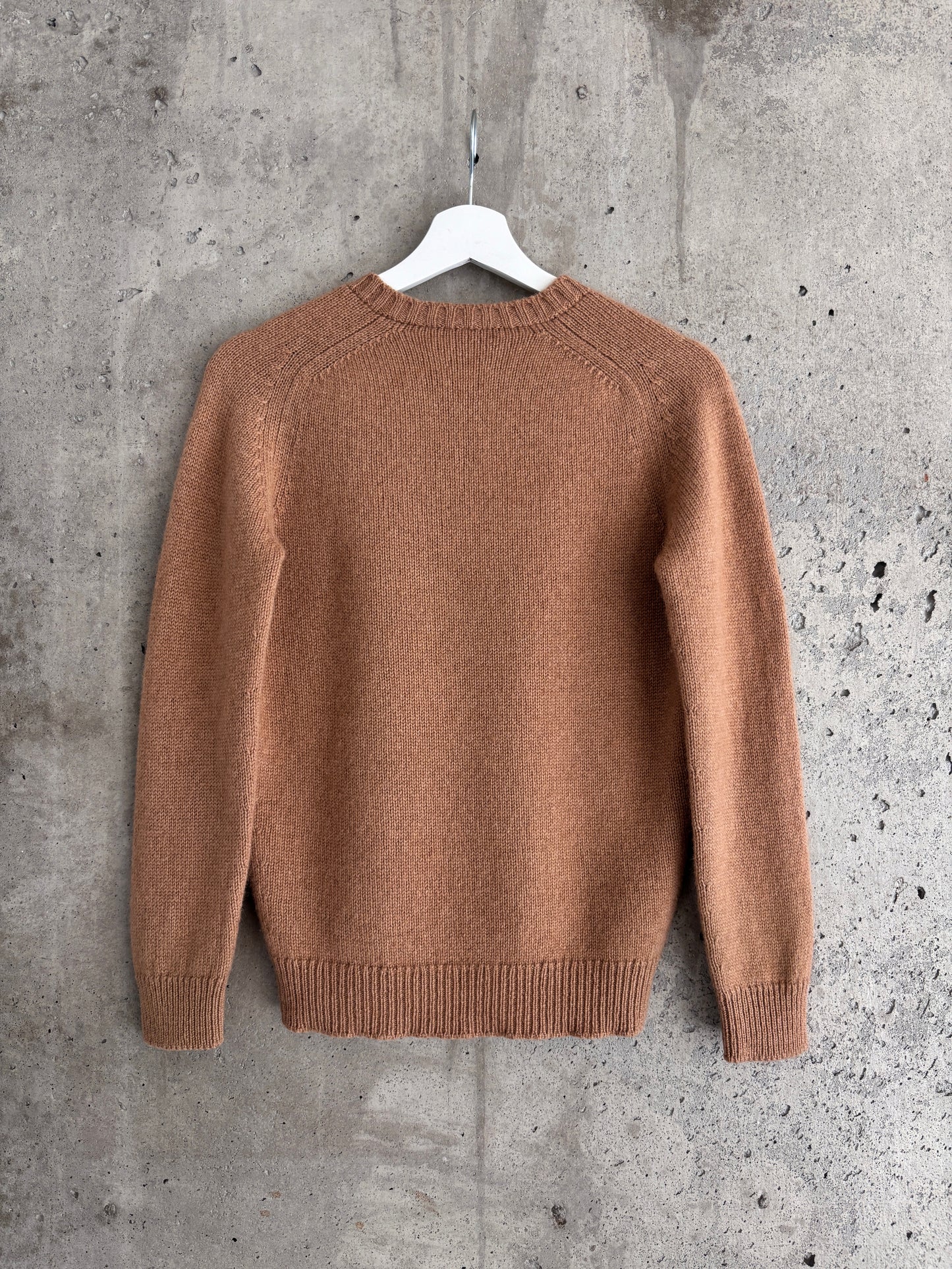 Alan Paine camel brown v-neck sweater