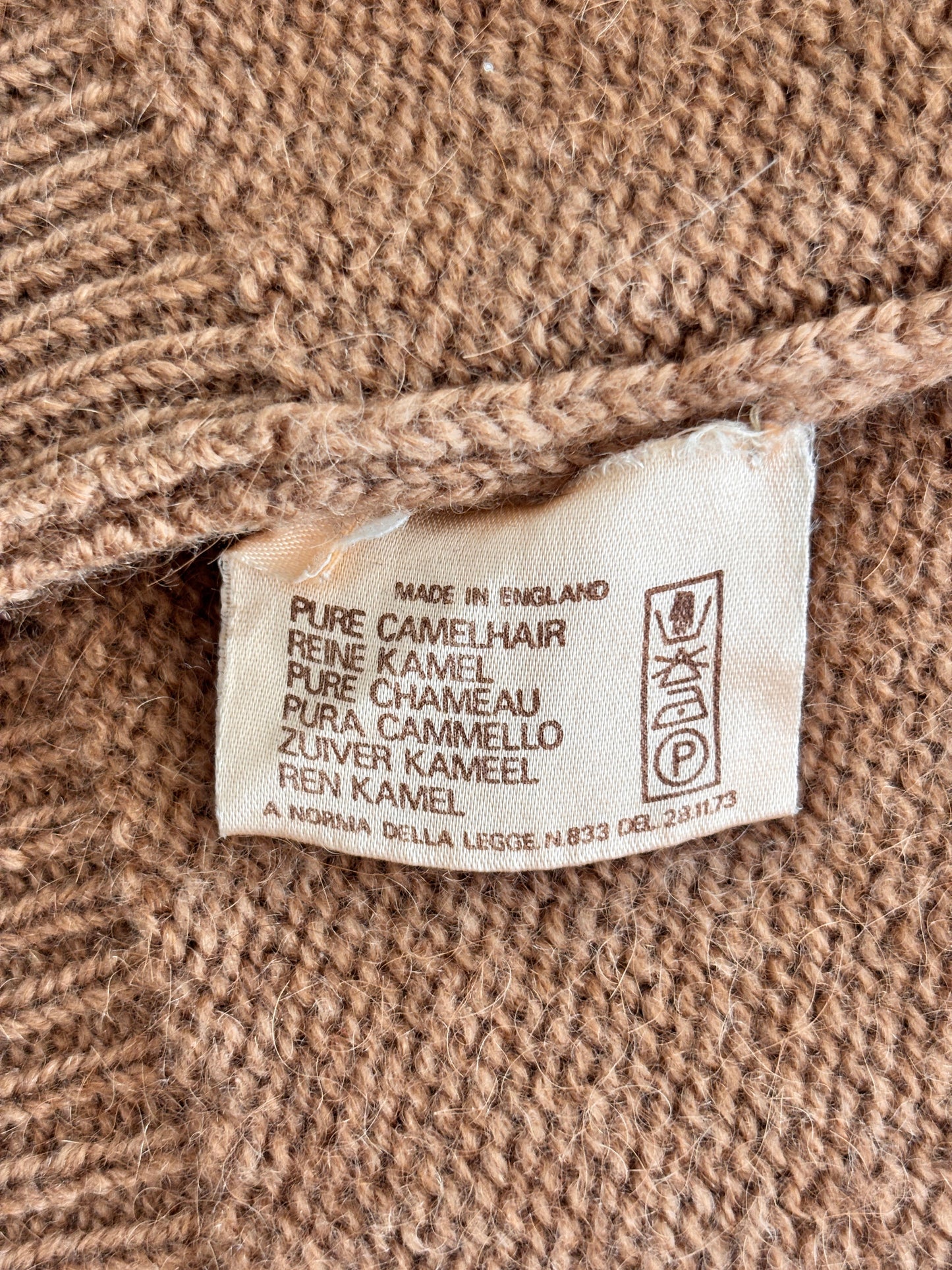 Alan Paine camel brown v-neck sweater