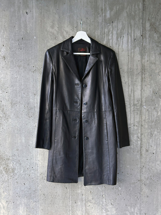 Danier black leather jacket/coat