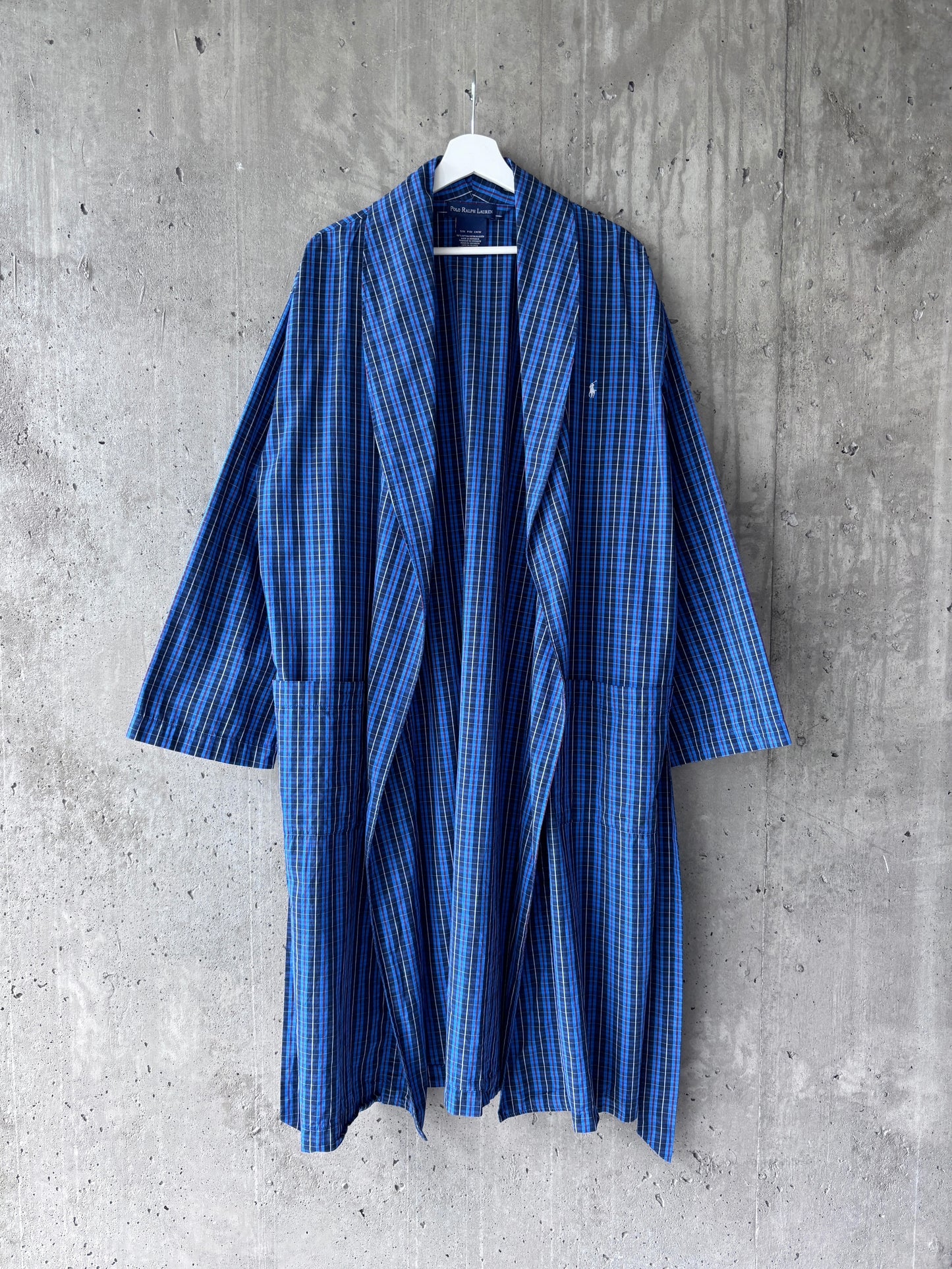 Polo Ralph Lauren blue plaid cotton robe