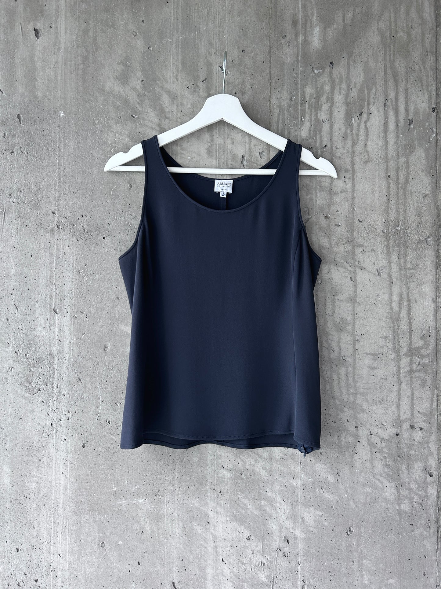 Armani Collezioni blue-grey silk-blend sleeveless top