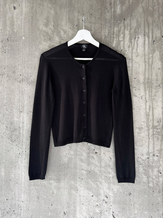 Calvin Klein black lightweight knit cardigan