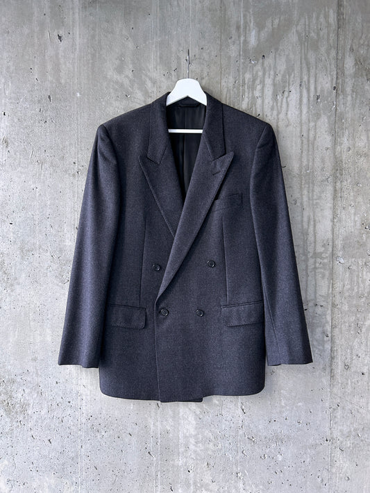 Gian Giacomo Soleri grey wool double-breasted suit jacket / blazer