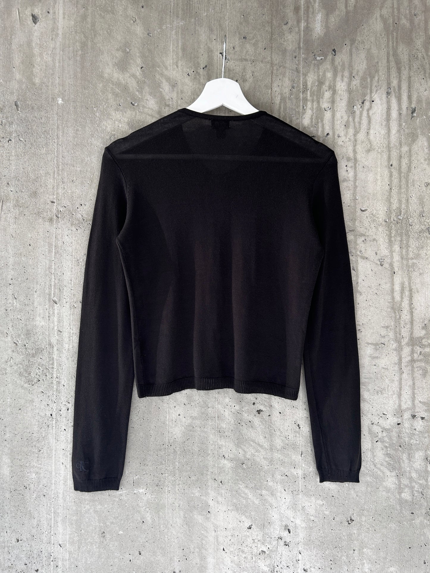 Calvin Klein black lightweight knit cardigan