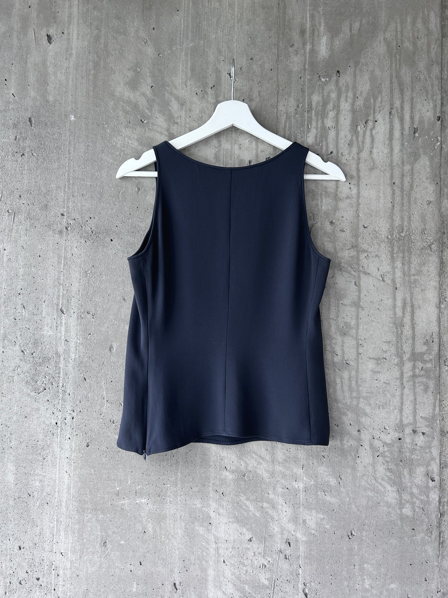 Armani Collezioni blue-grey silk-blend sleeveless top