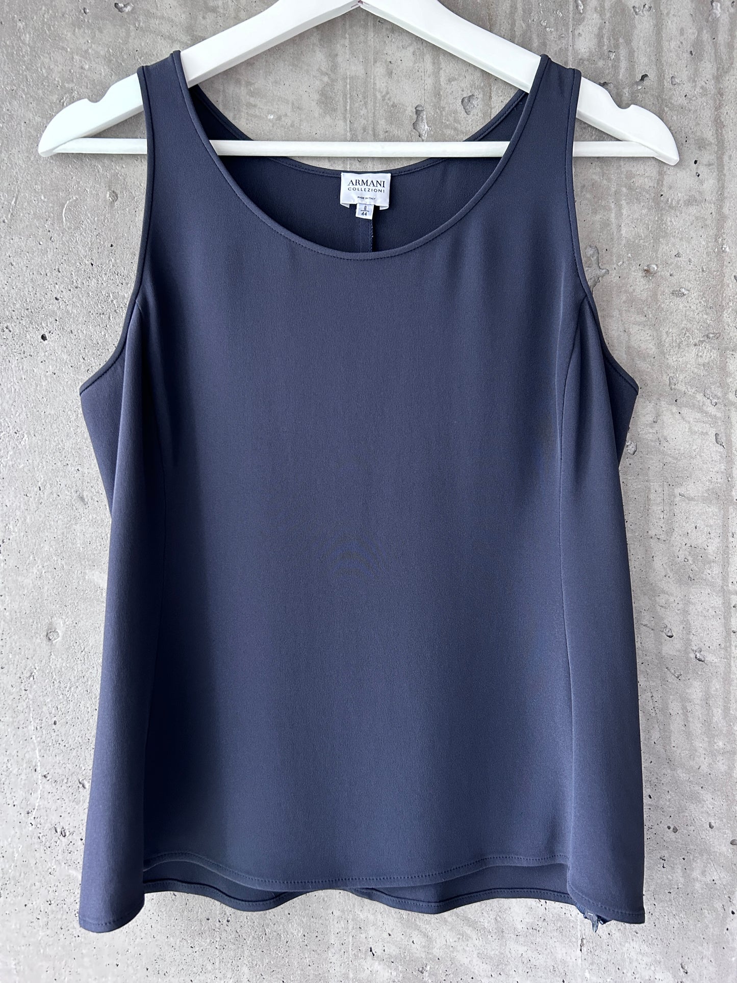 Armani Collezioni blue-grey silk-blend sleeveless top