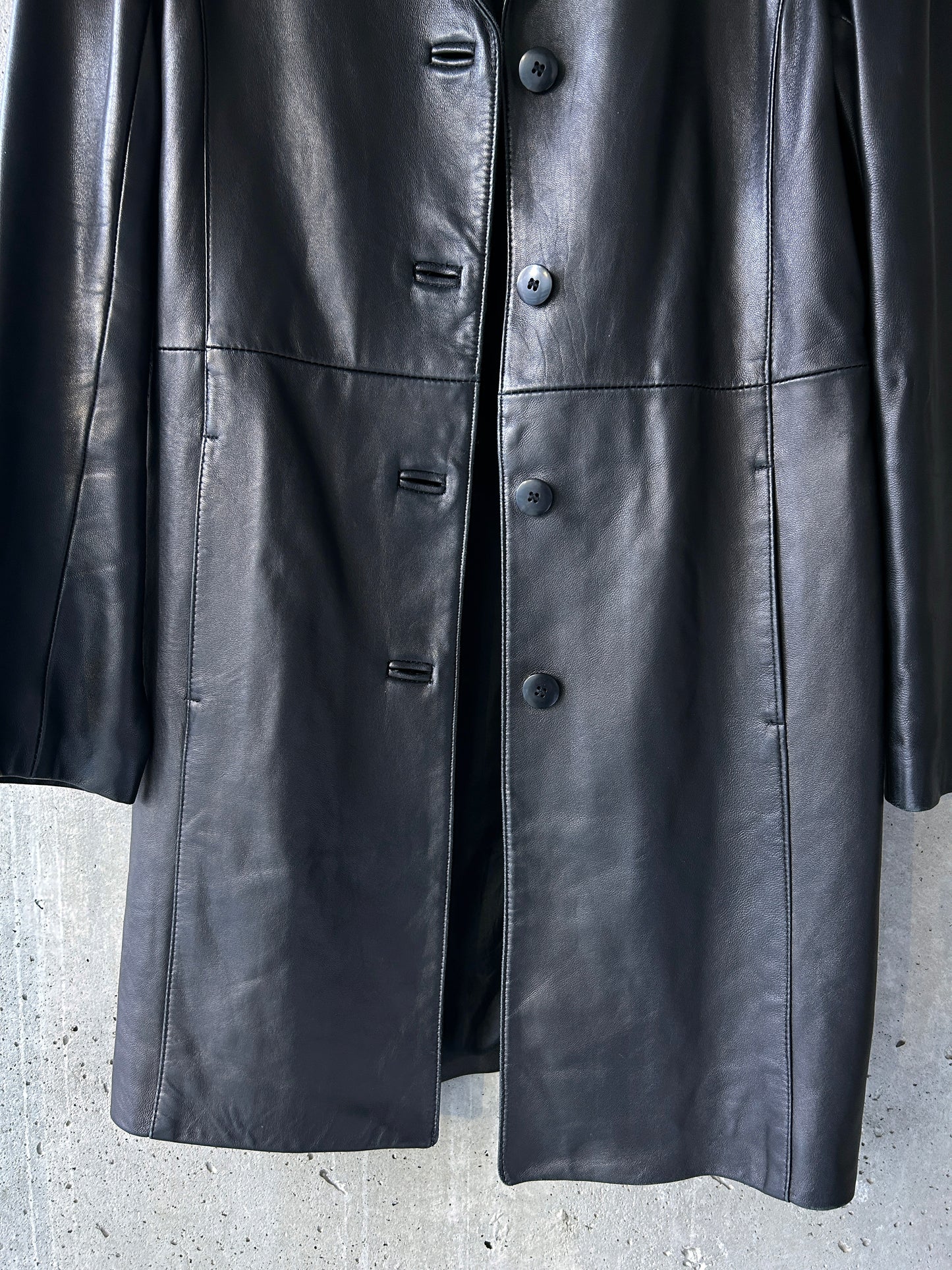 Danier black leather jacket/coat