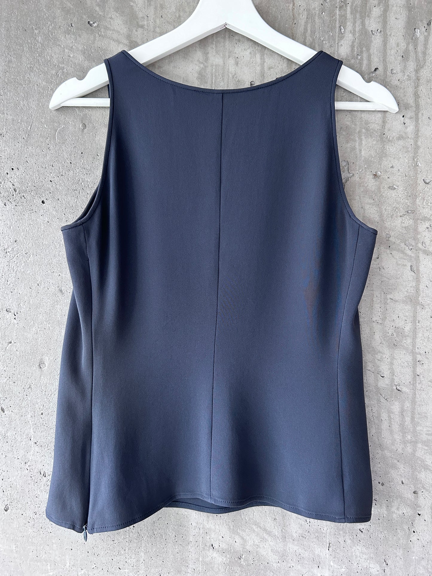 Armani Collezioni blue-grey silk-blend sleeveless top