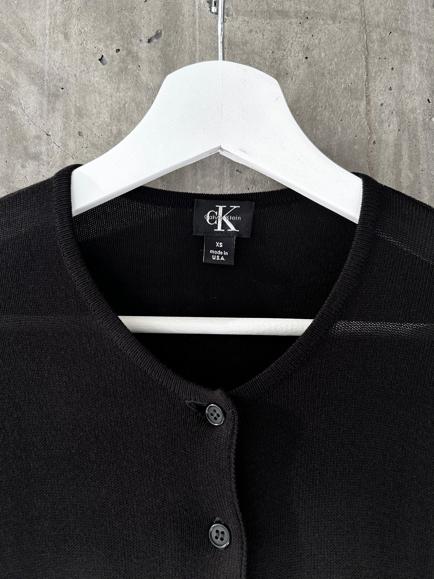 Calvin Klein black lightweight knit cardigan