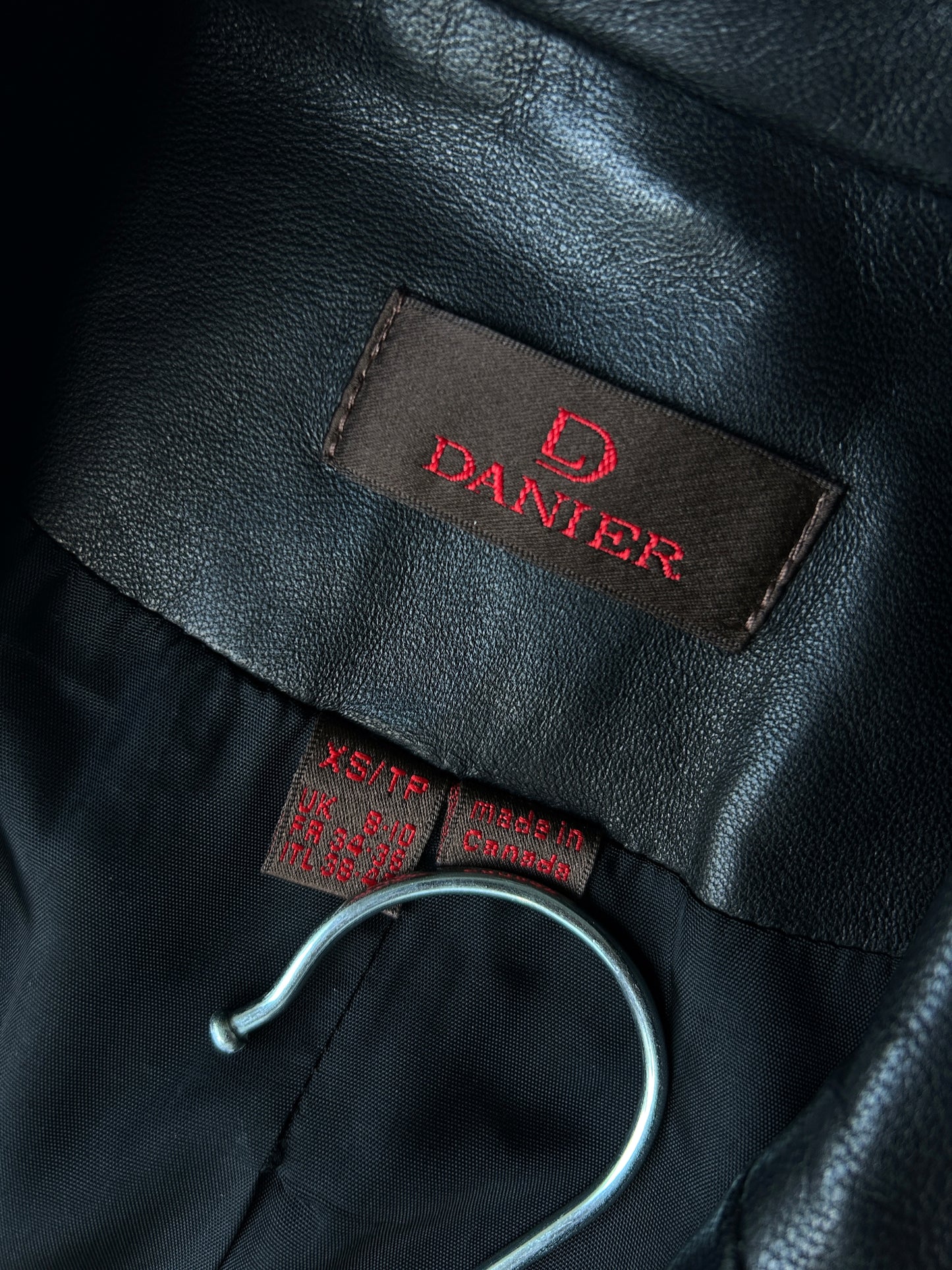 Danier black leather jacket/coat