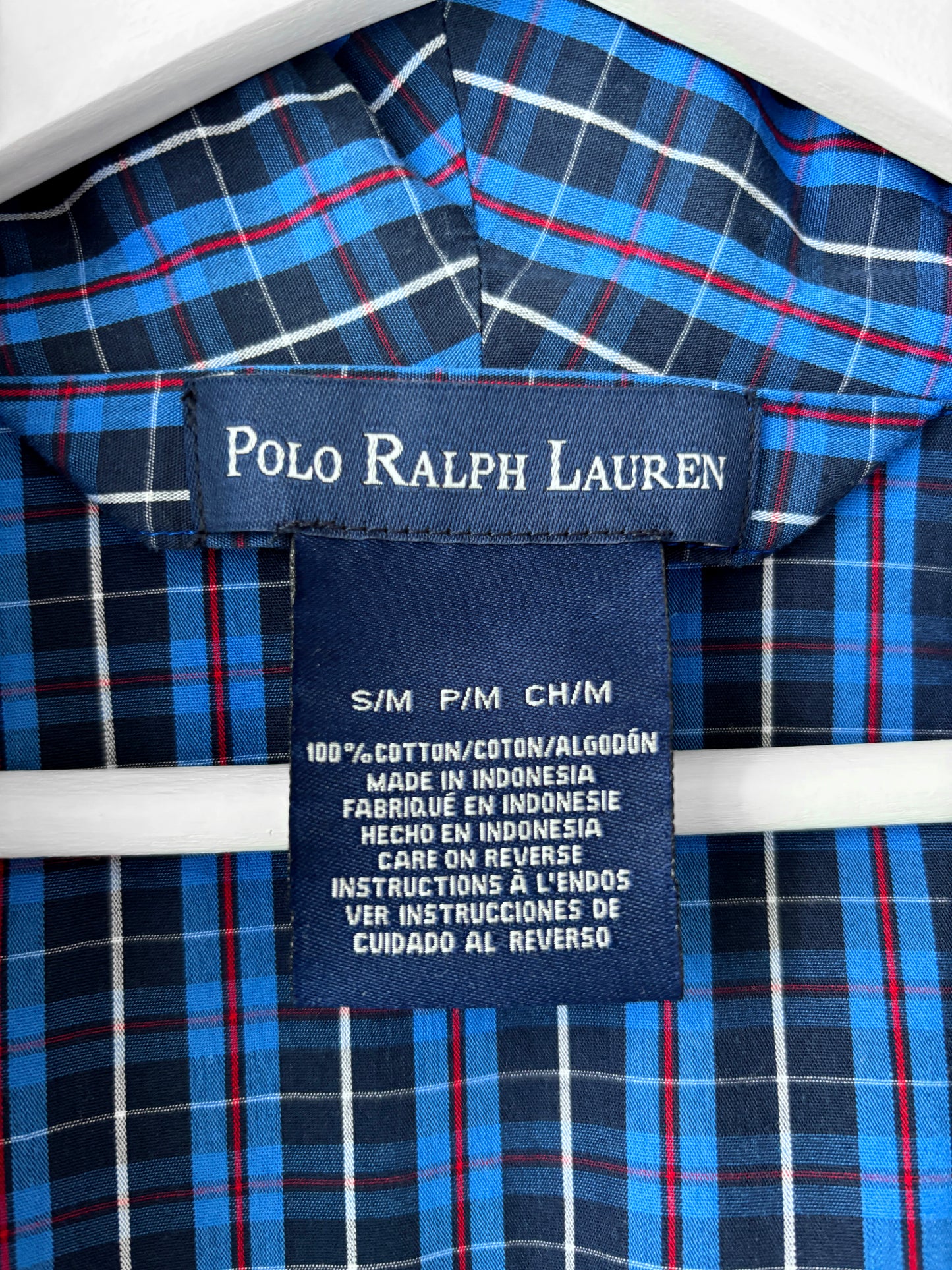 Polo Ralph Lauren blue plaid cotton robe