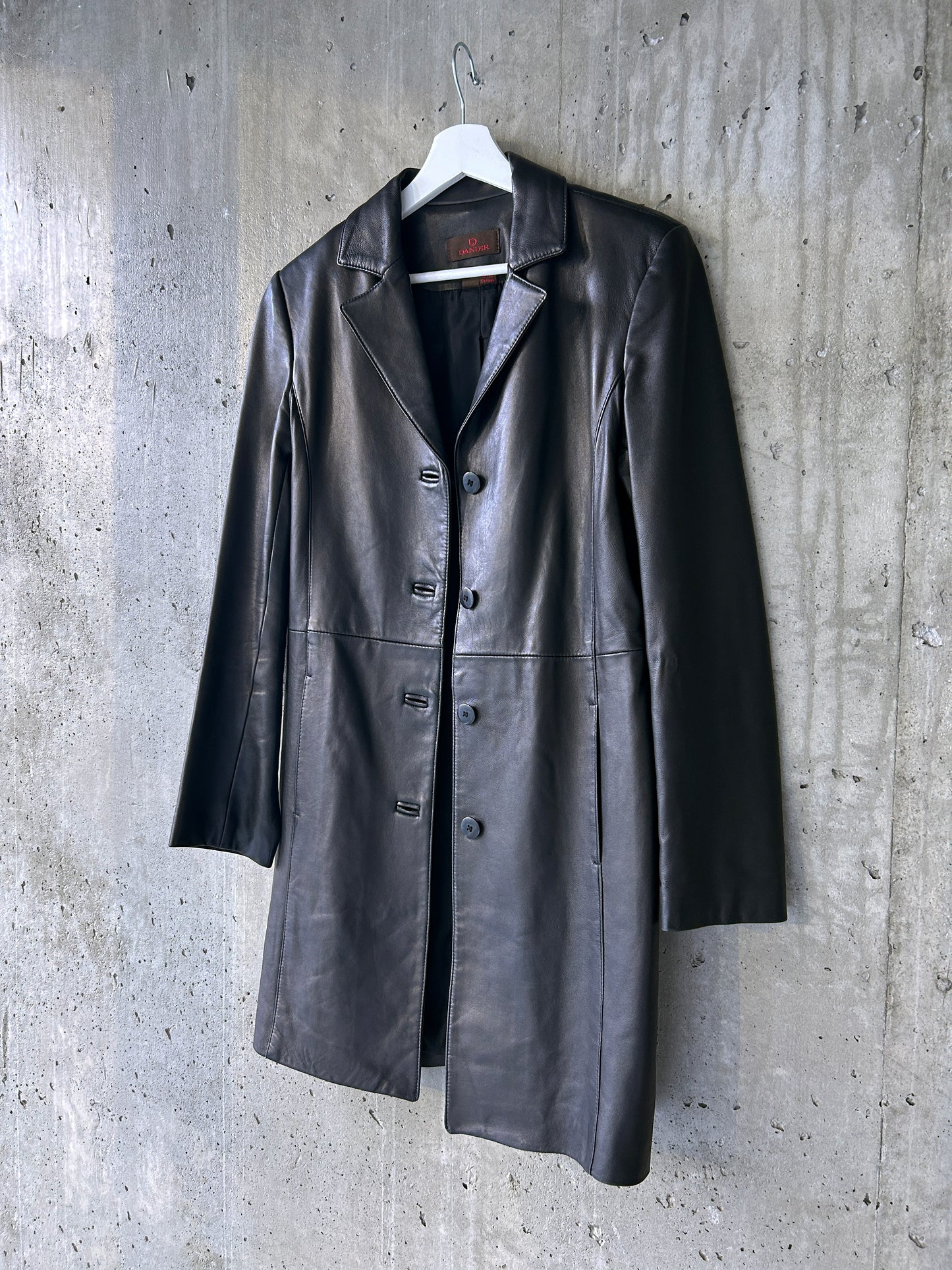 Danier black leather jacket/coat