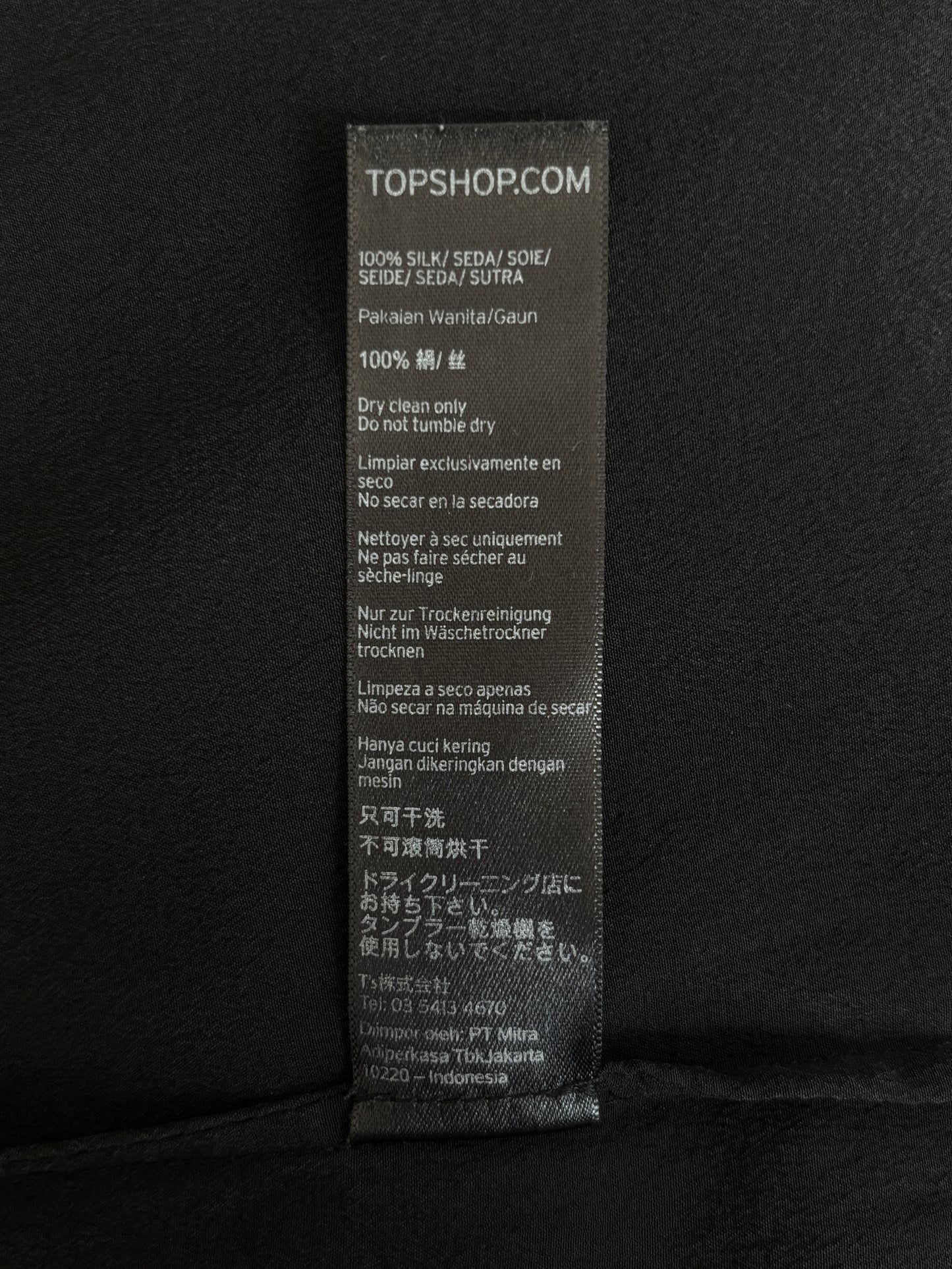Topshop Boutique black silk slip mini dress