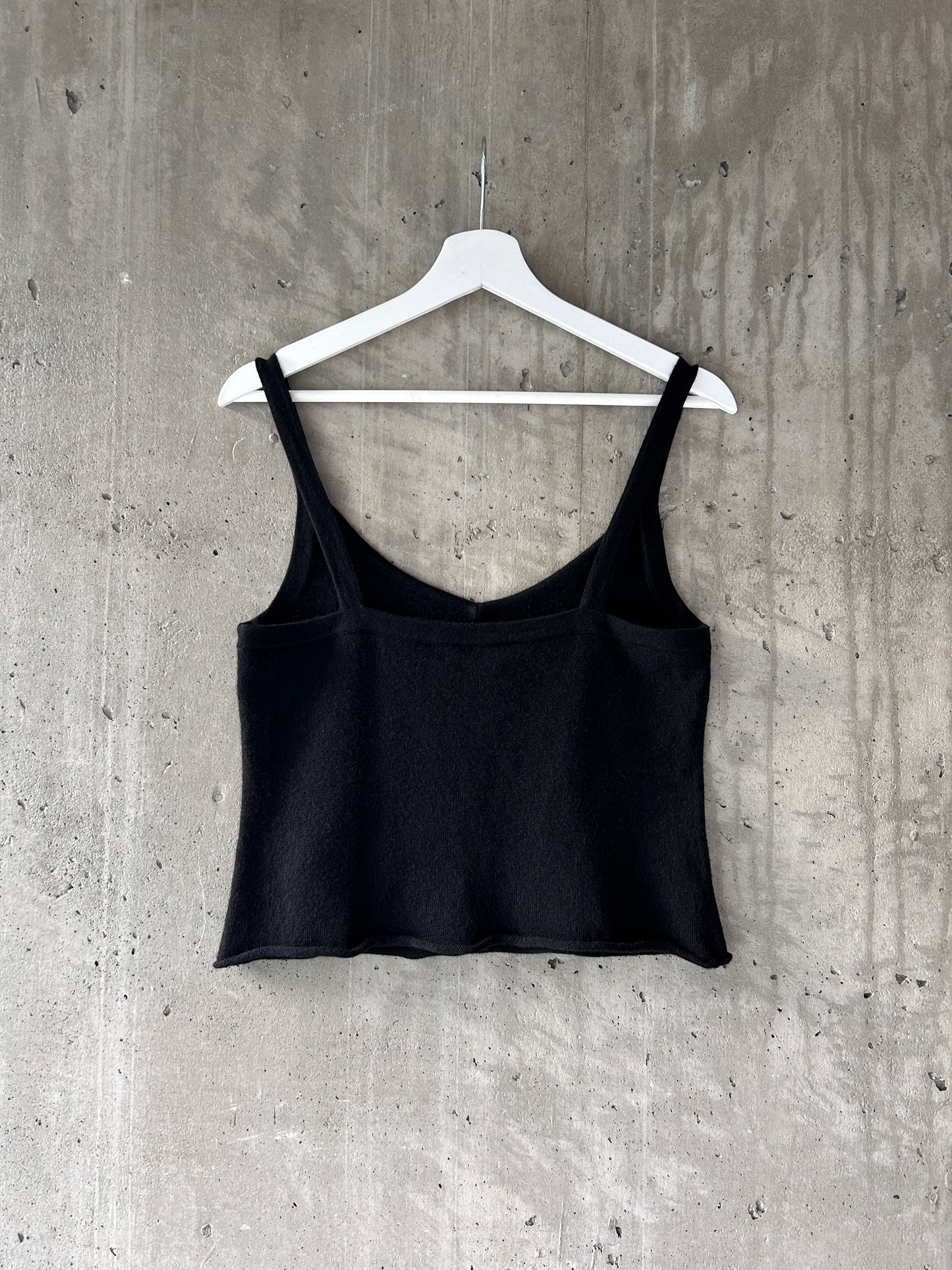 Andrea Jovine black wool knit tank top