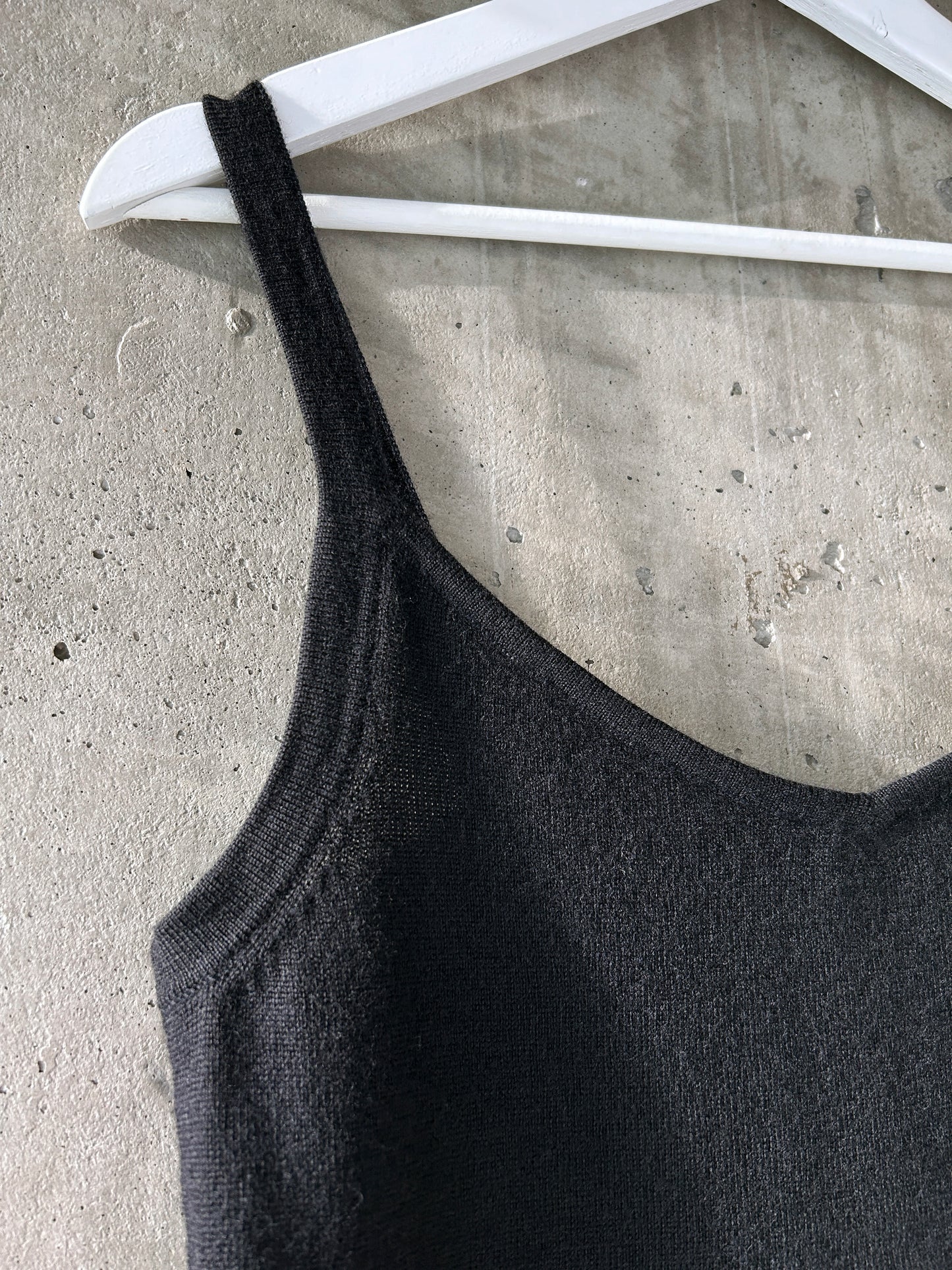 Andrea Jovine black wool knit tank top