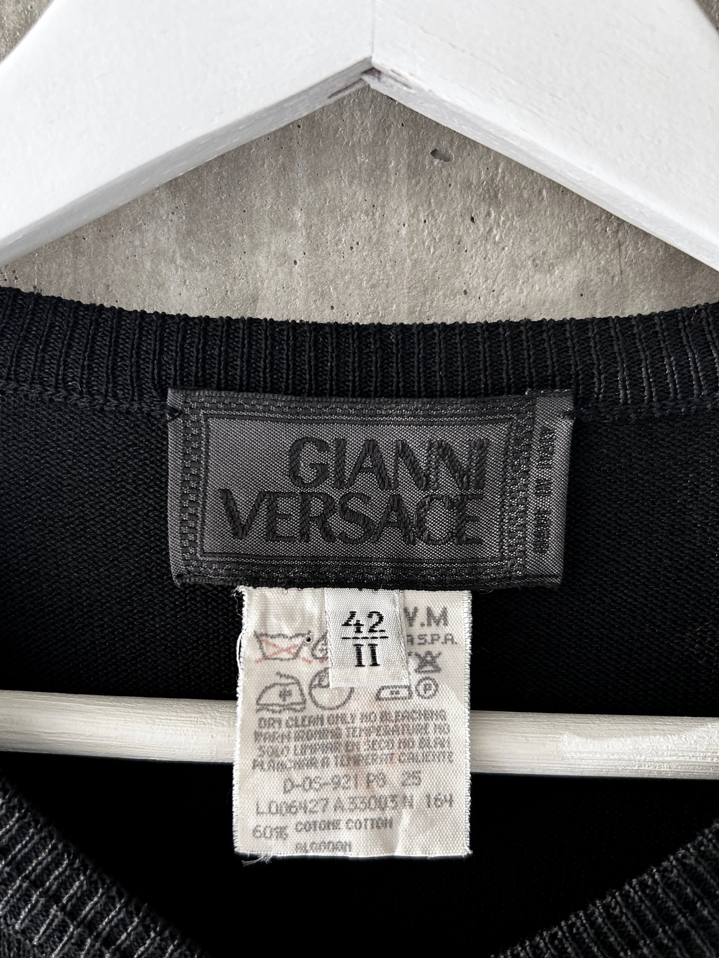 Gianni Versace black cotton-blend lightweight knit cardigan