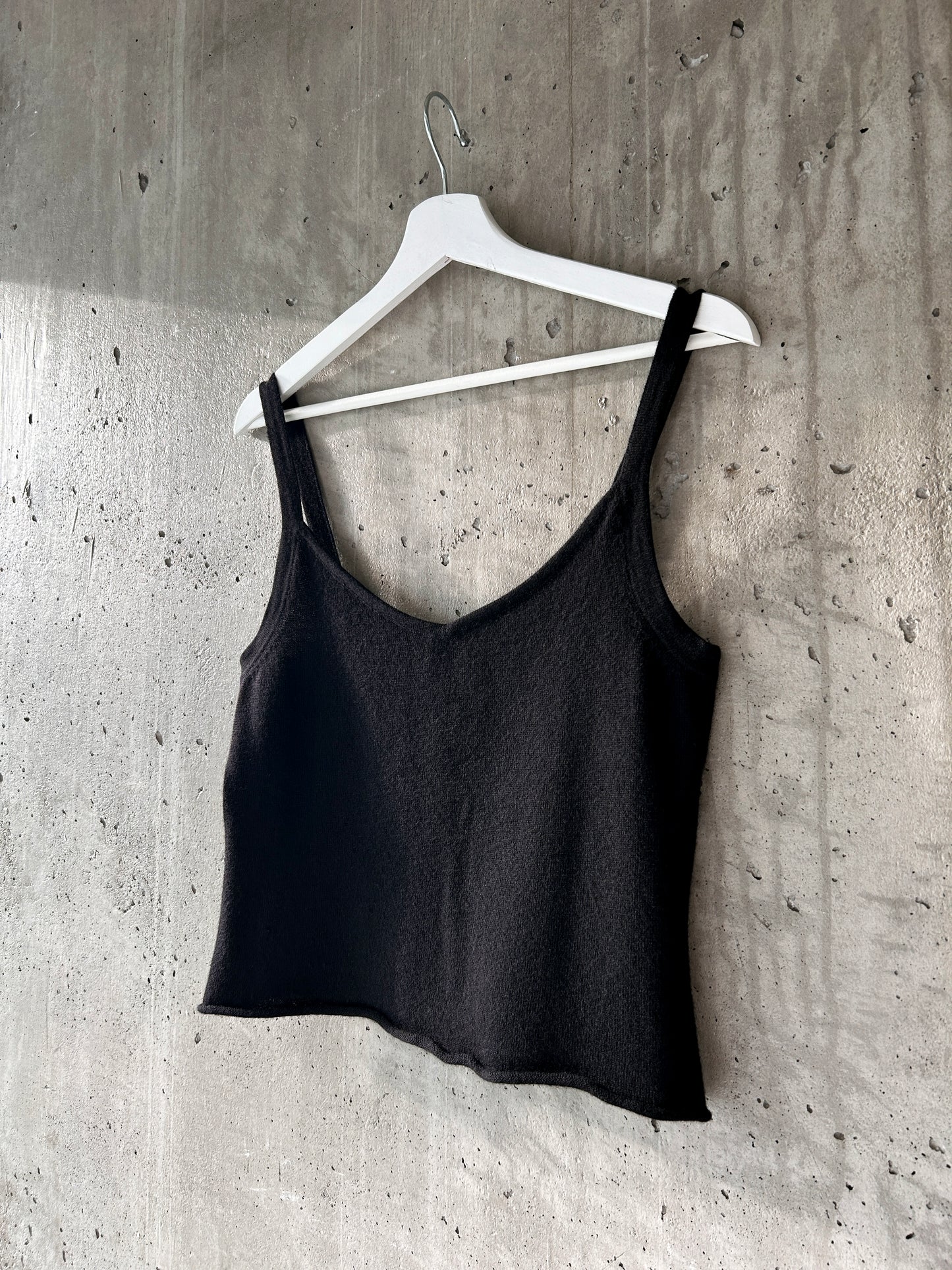 Andrea Jovine black wool knit tank top