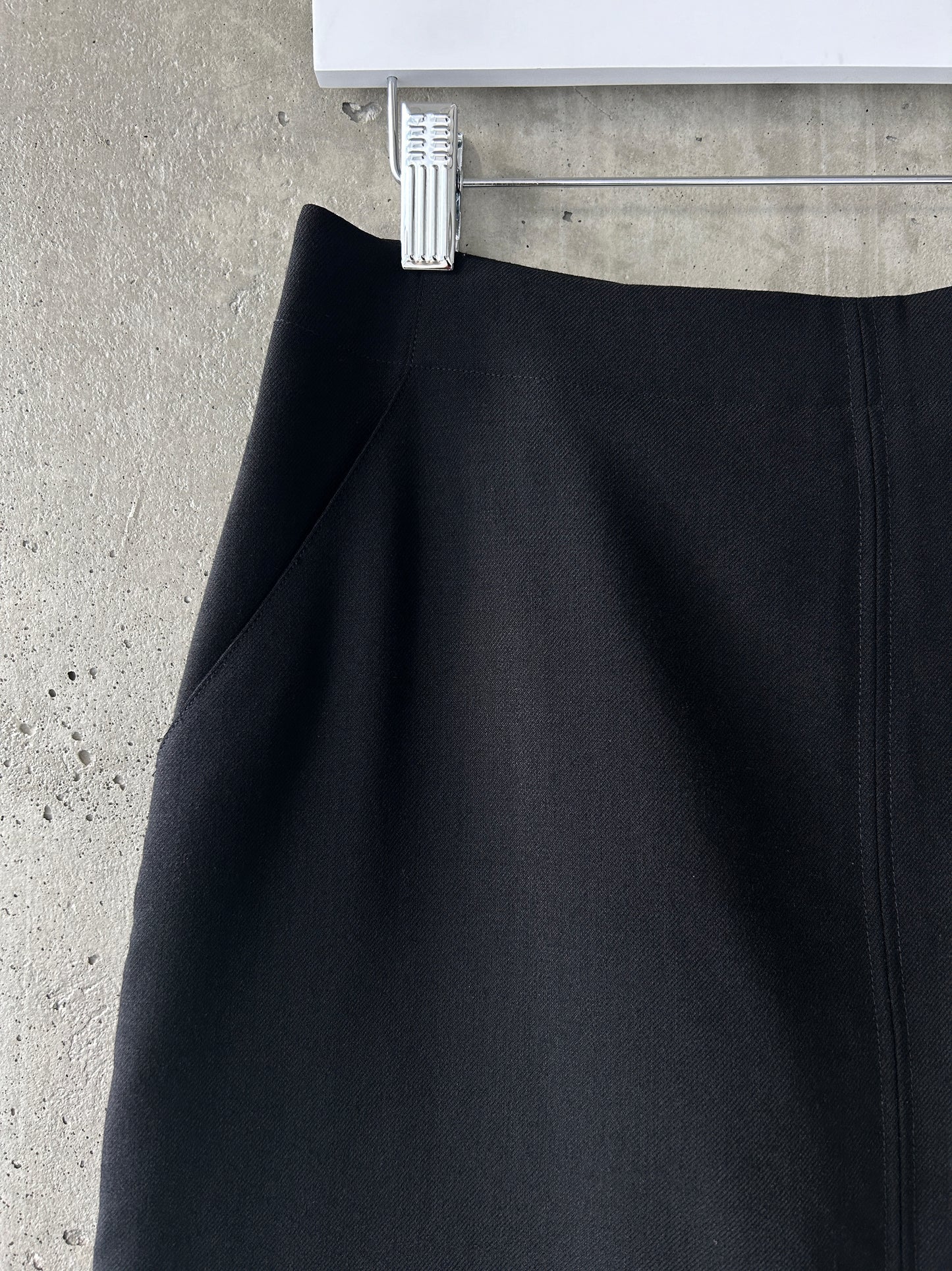 DKNY black wool mini skirt with pockets