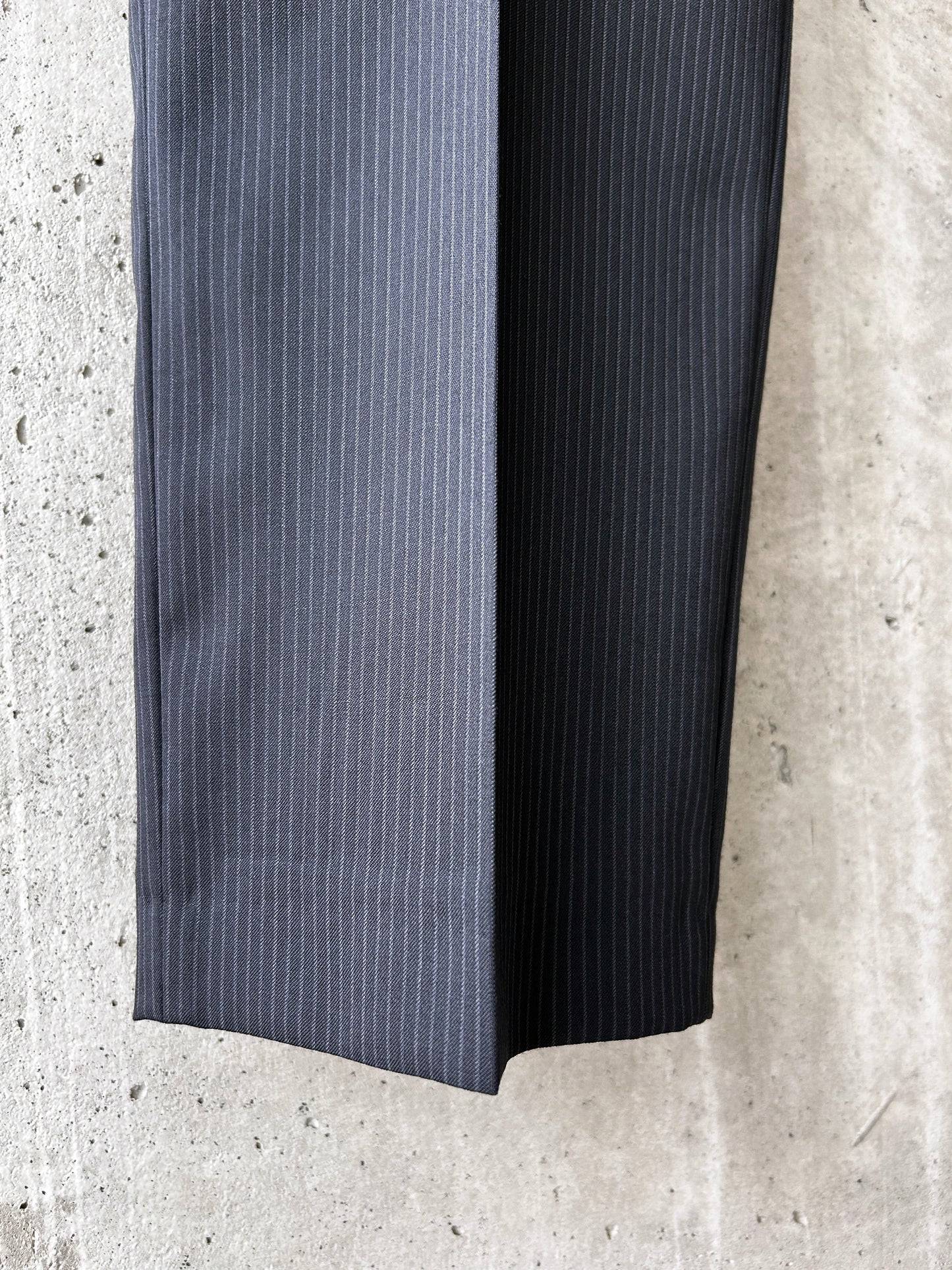 Calvin Klein black and grey pinstriped wool trousers